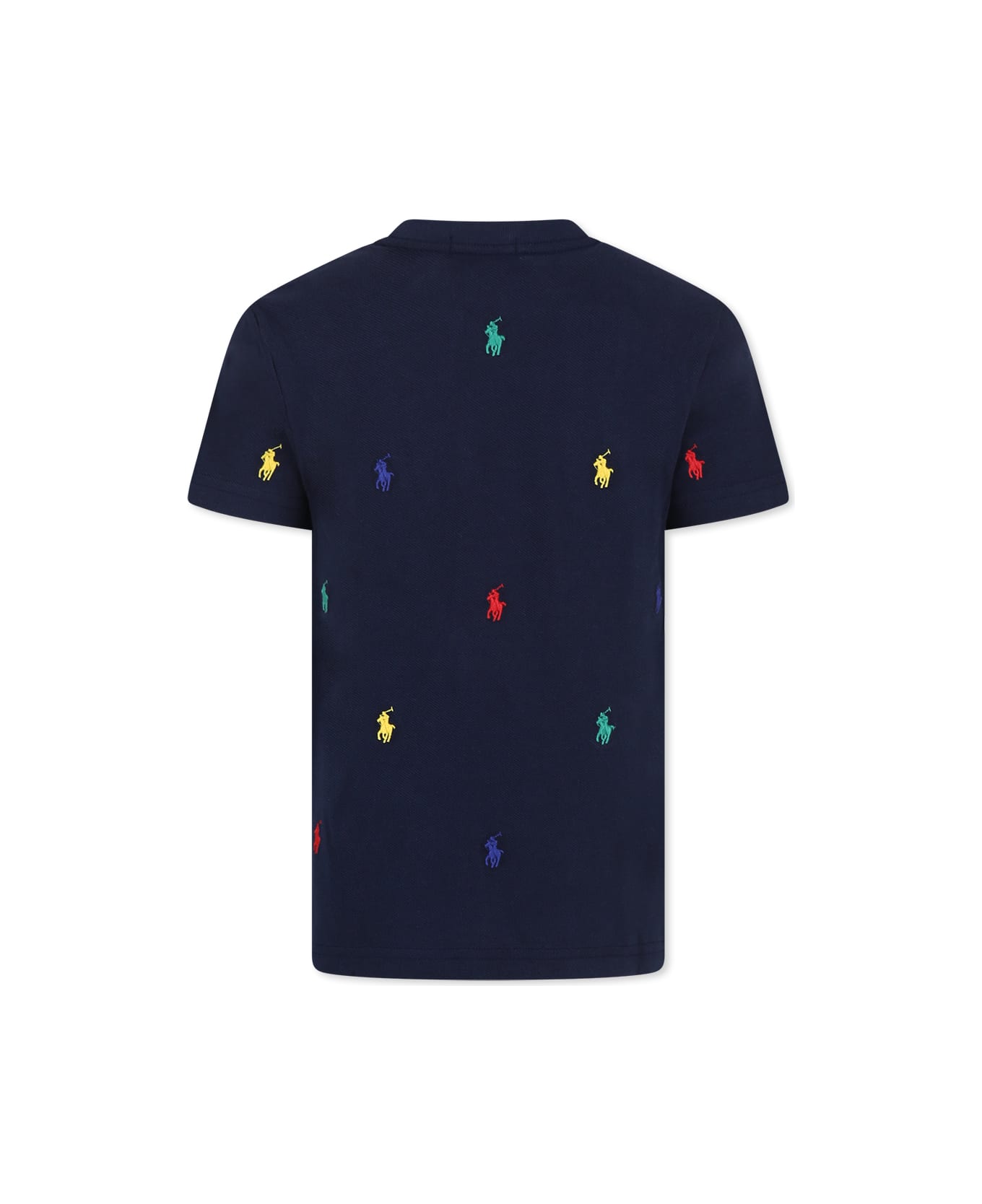 Ralph Lauren Blue T-shirt For Boy With Horse - Blue