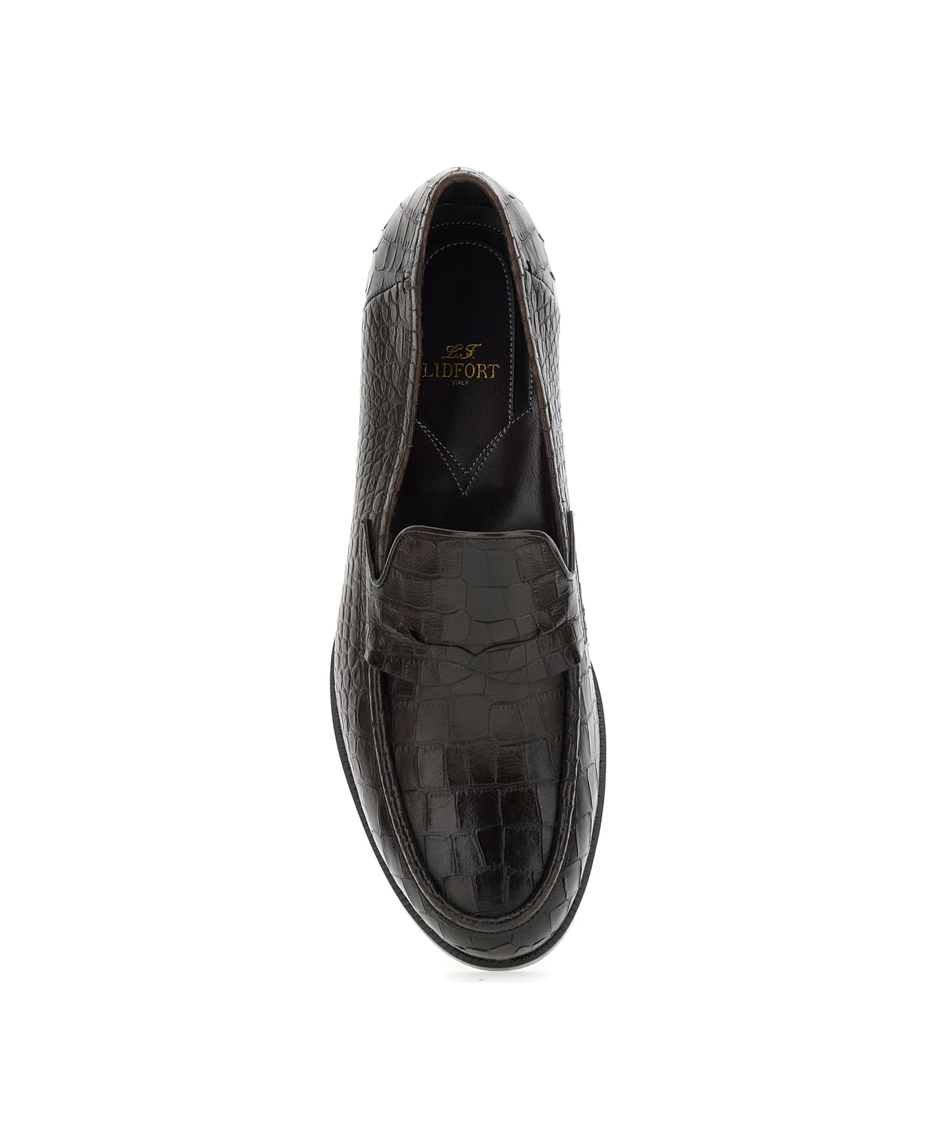 Lidfort 
luisiana
 Brown Loafers With Embossed Crocodile Effect In Leather Man - Brown