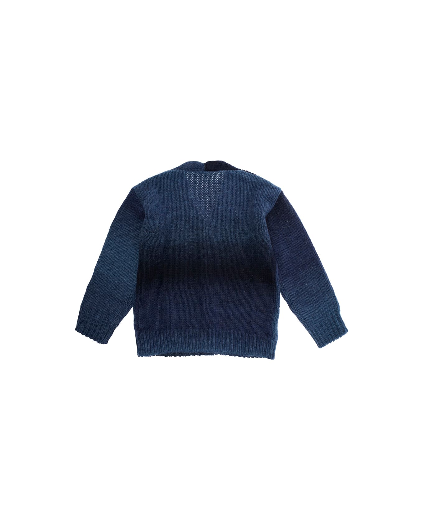Il Gufo Blue Cardigan With V Neck And Front Button Closure In Wool Blend Boy - Blu