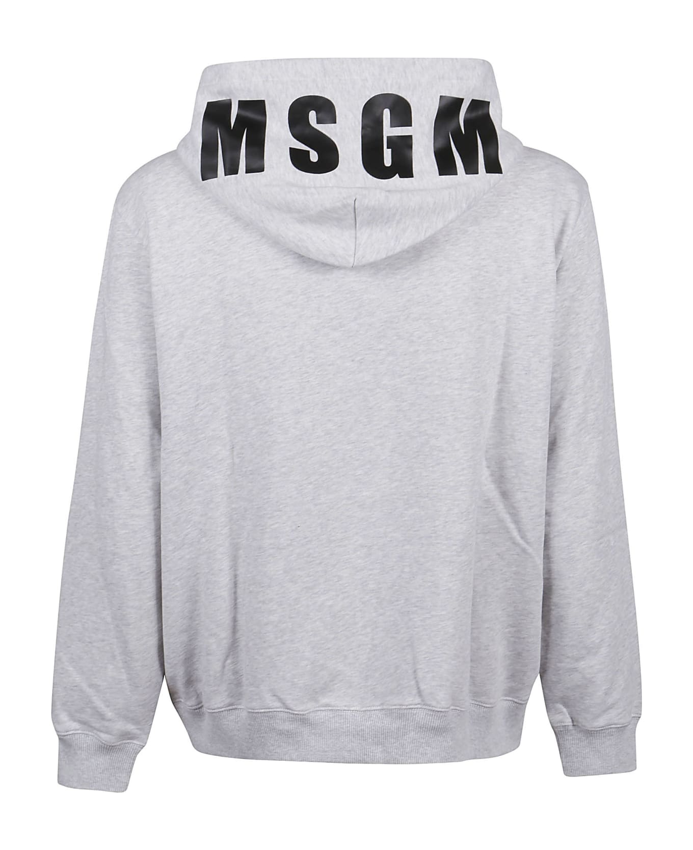 MSGM Oversized Maxilogo Sweatshirt - Light Grey Melange フリース