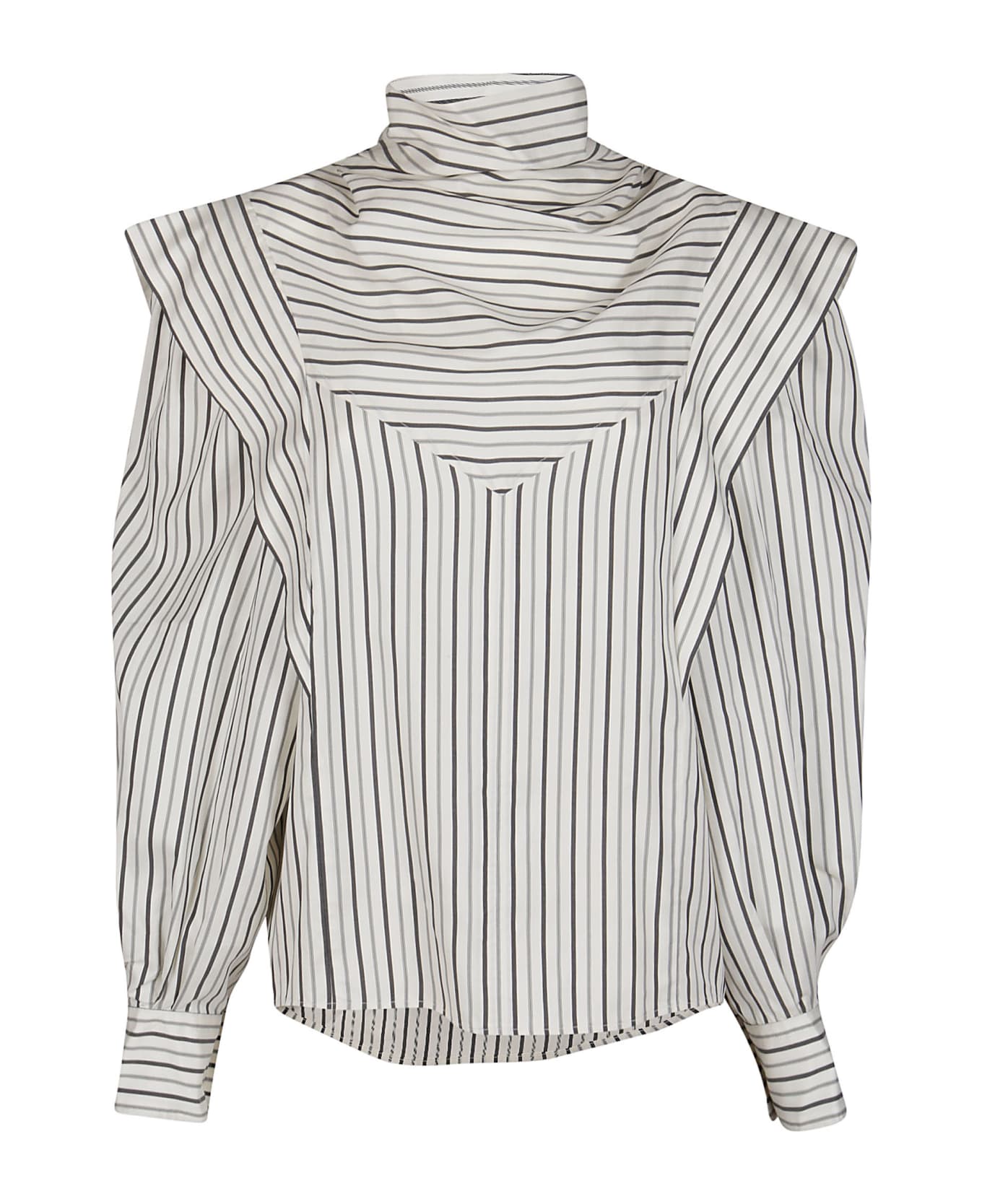 Isabel Marant White Silk Bianca Blouse - GREY/ECRU