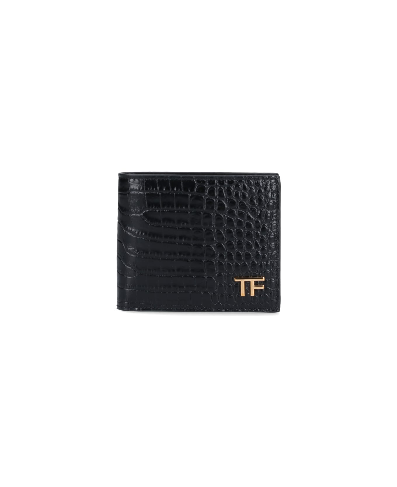 Tom Ford Croco Print Wallet - Black  