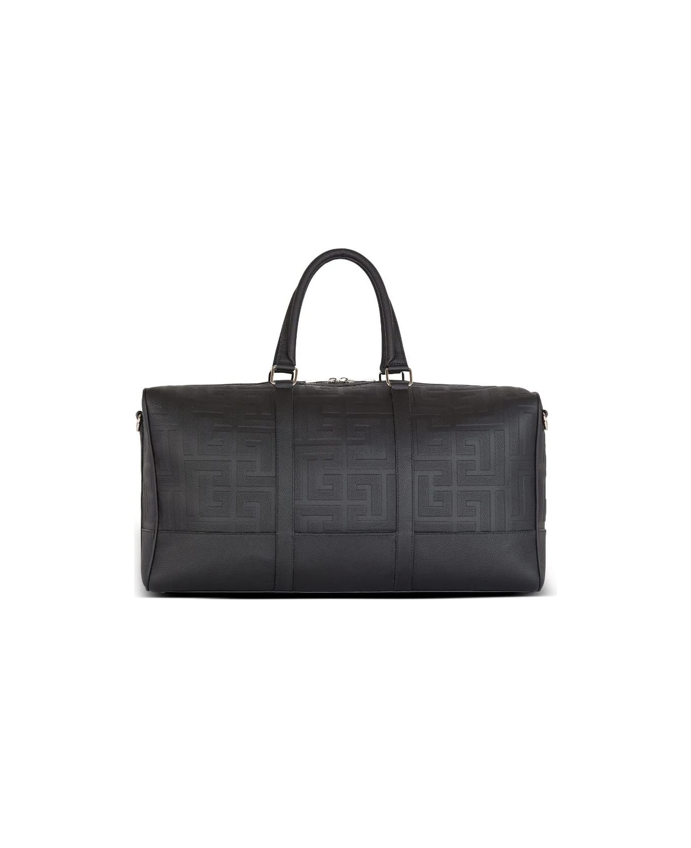 Balmain Black Monogrammed Travel Bag - Opa Noir