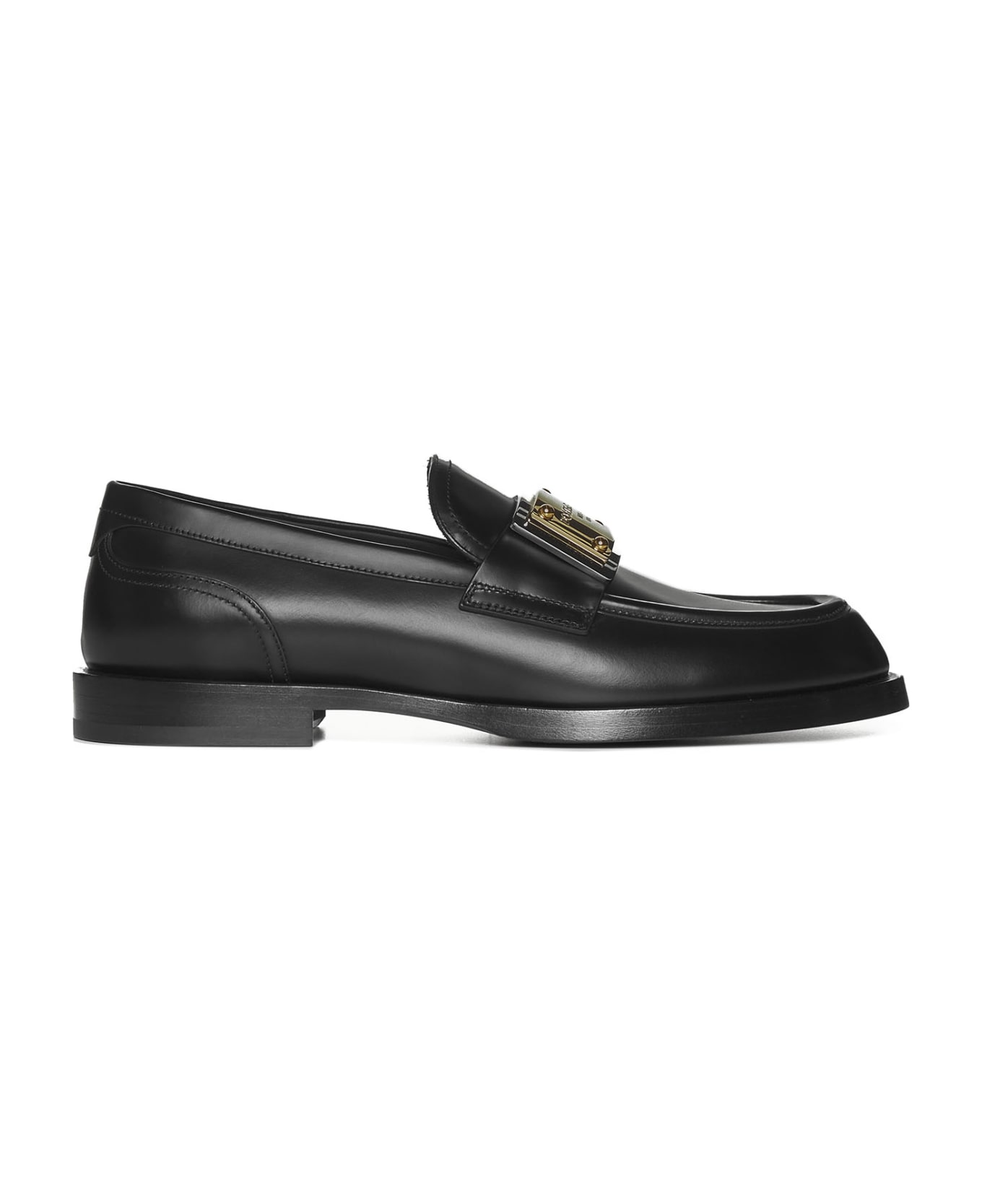 Dolce & Gabbana Leather Loafers - Black ローファー＆デッキシューズ