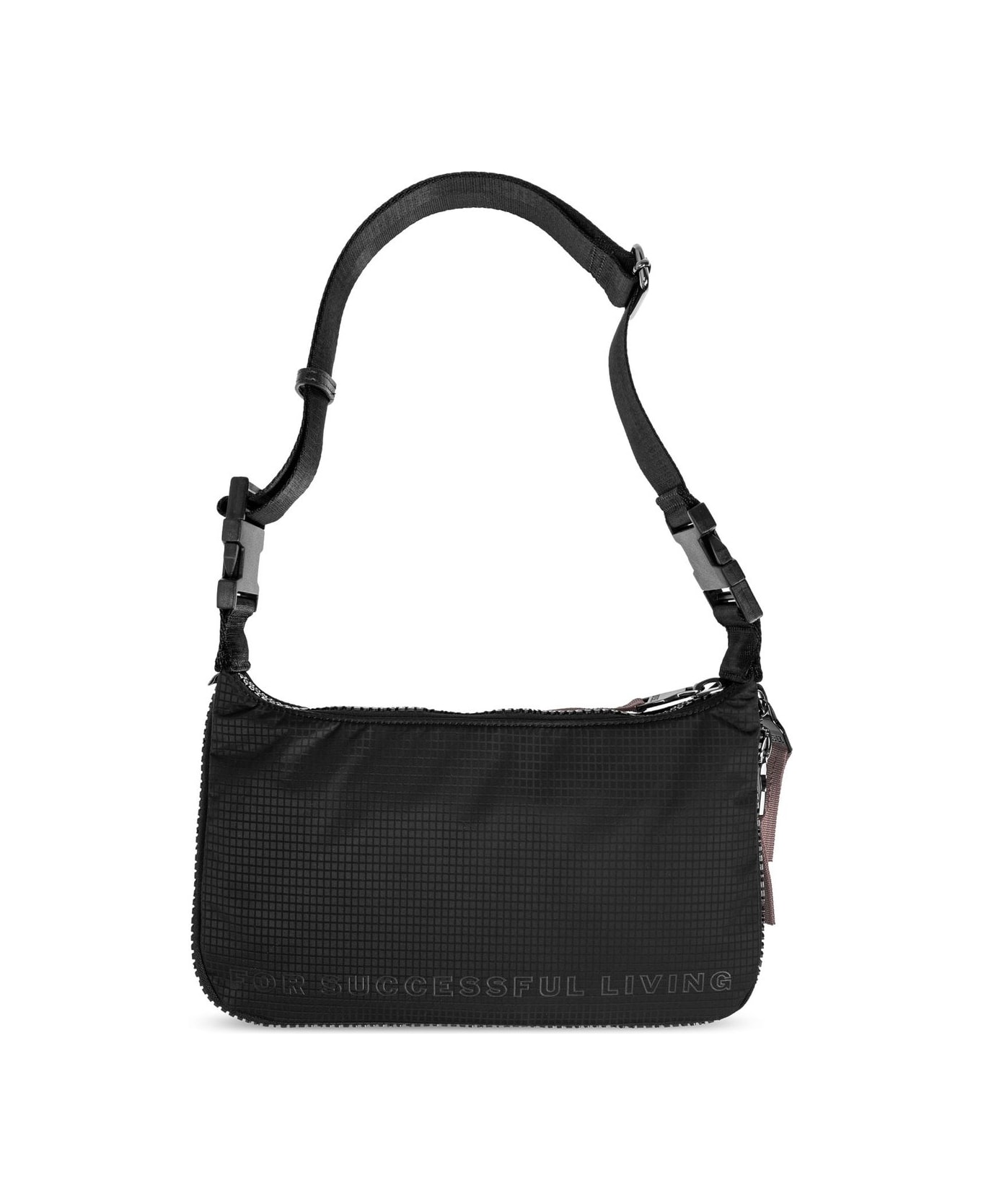 Diesel Zip-d-zip-d Logo Printed Shoulder Bag - Black