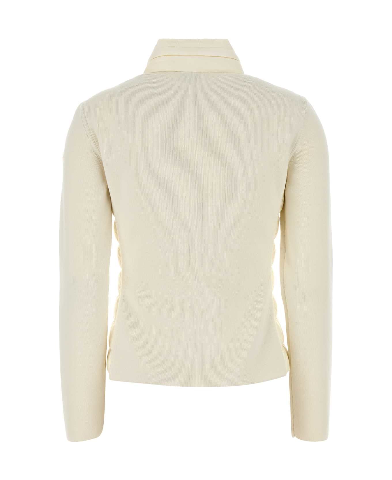 Moncler Ivory Wool Blend Cardigan - 034