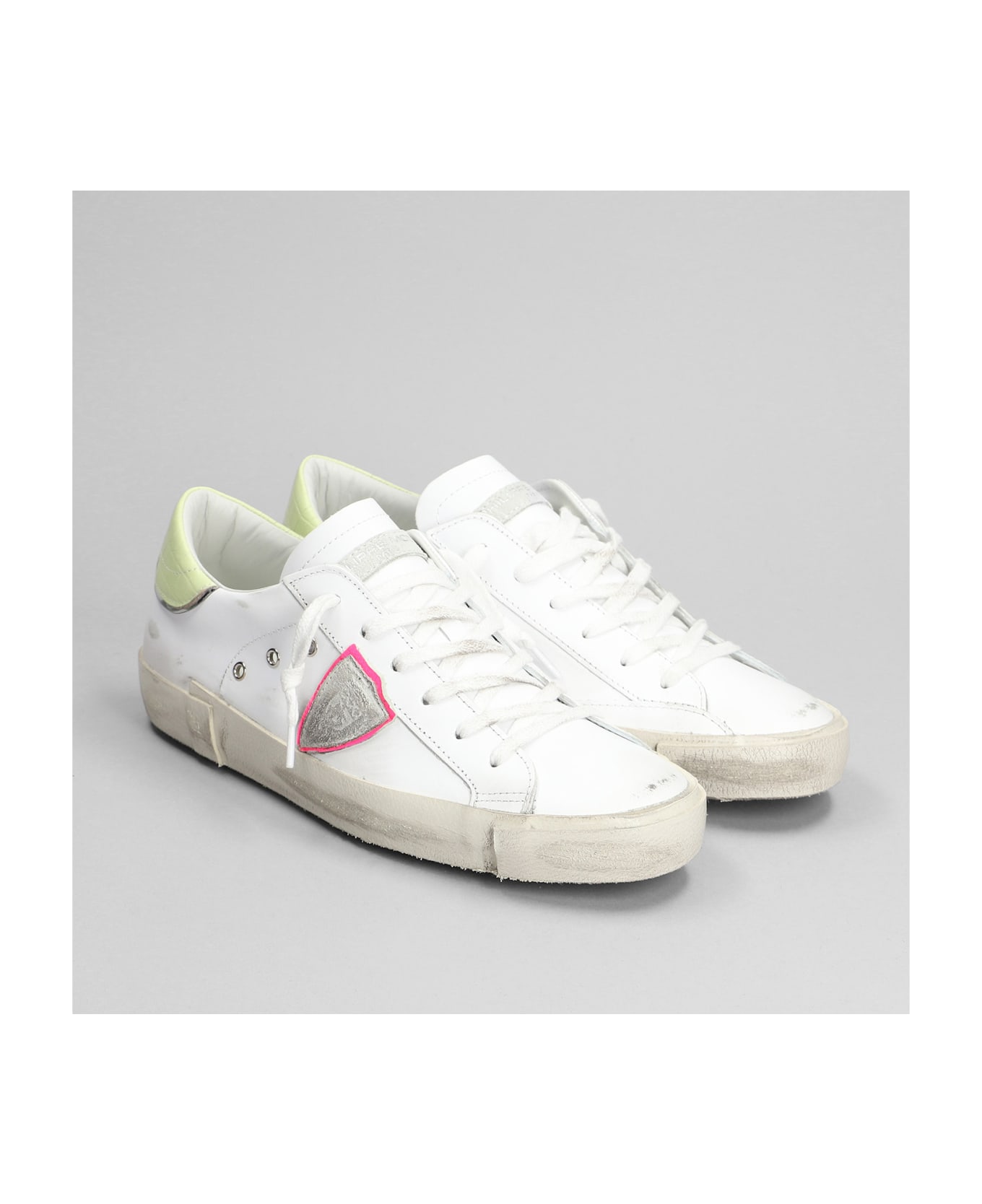 Philippe Model Prsx Low Sneakers In White Leather - white スニーカー