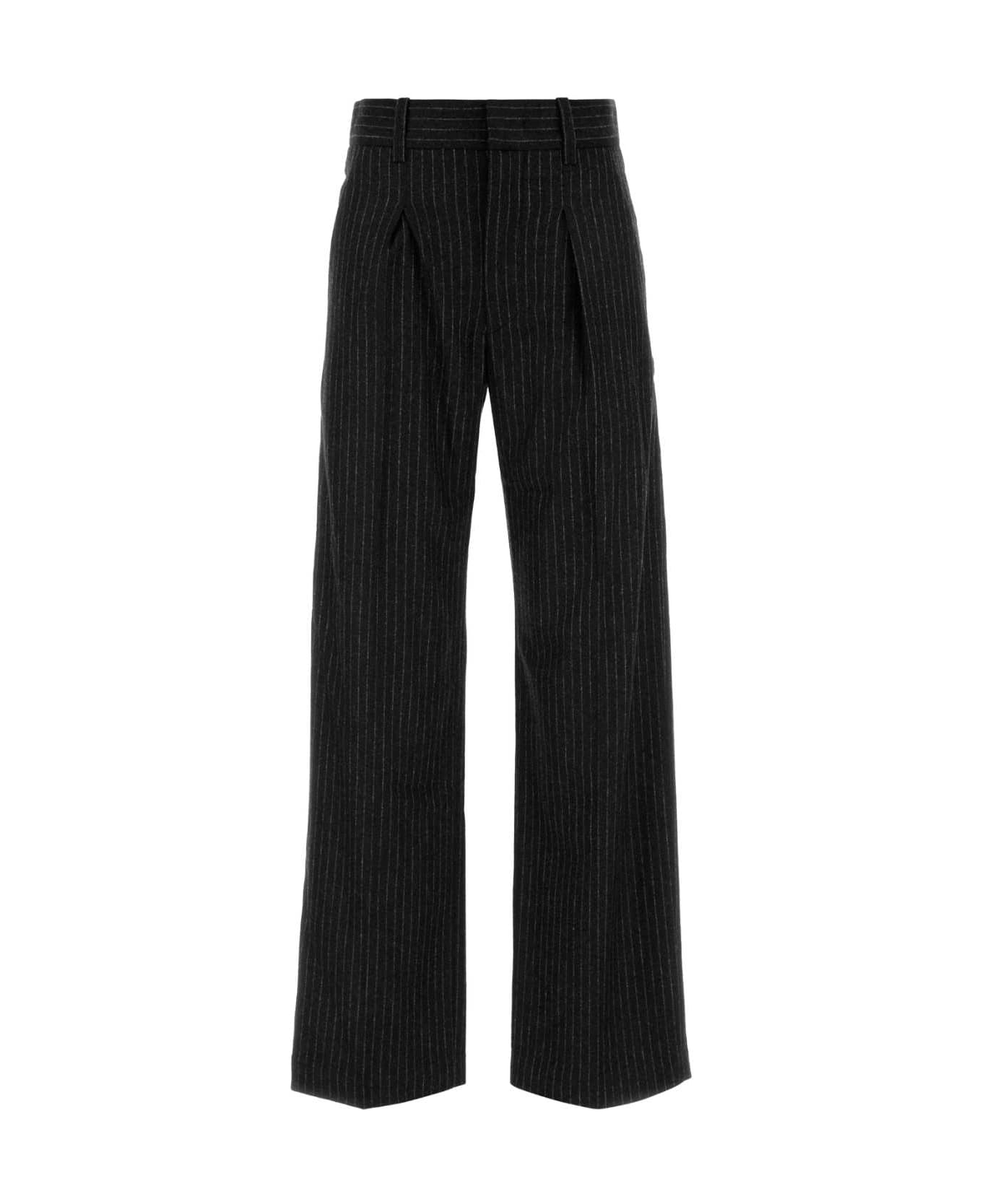 Isabel Marant Embroidered Wool Blend Lisetta Pant - ANTHRACITE