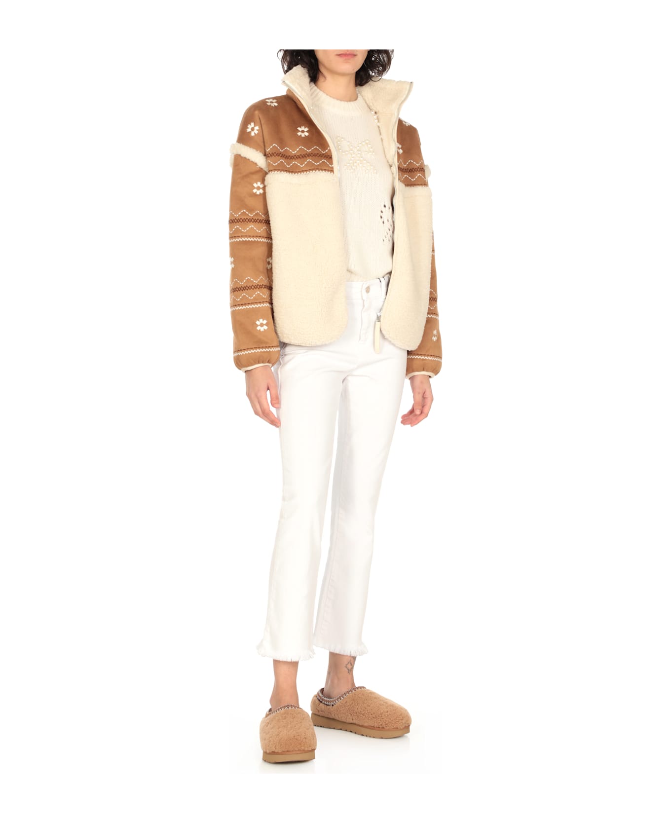 UGG Tasman Maxi Curly Slippers - Brown