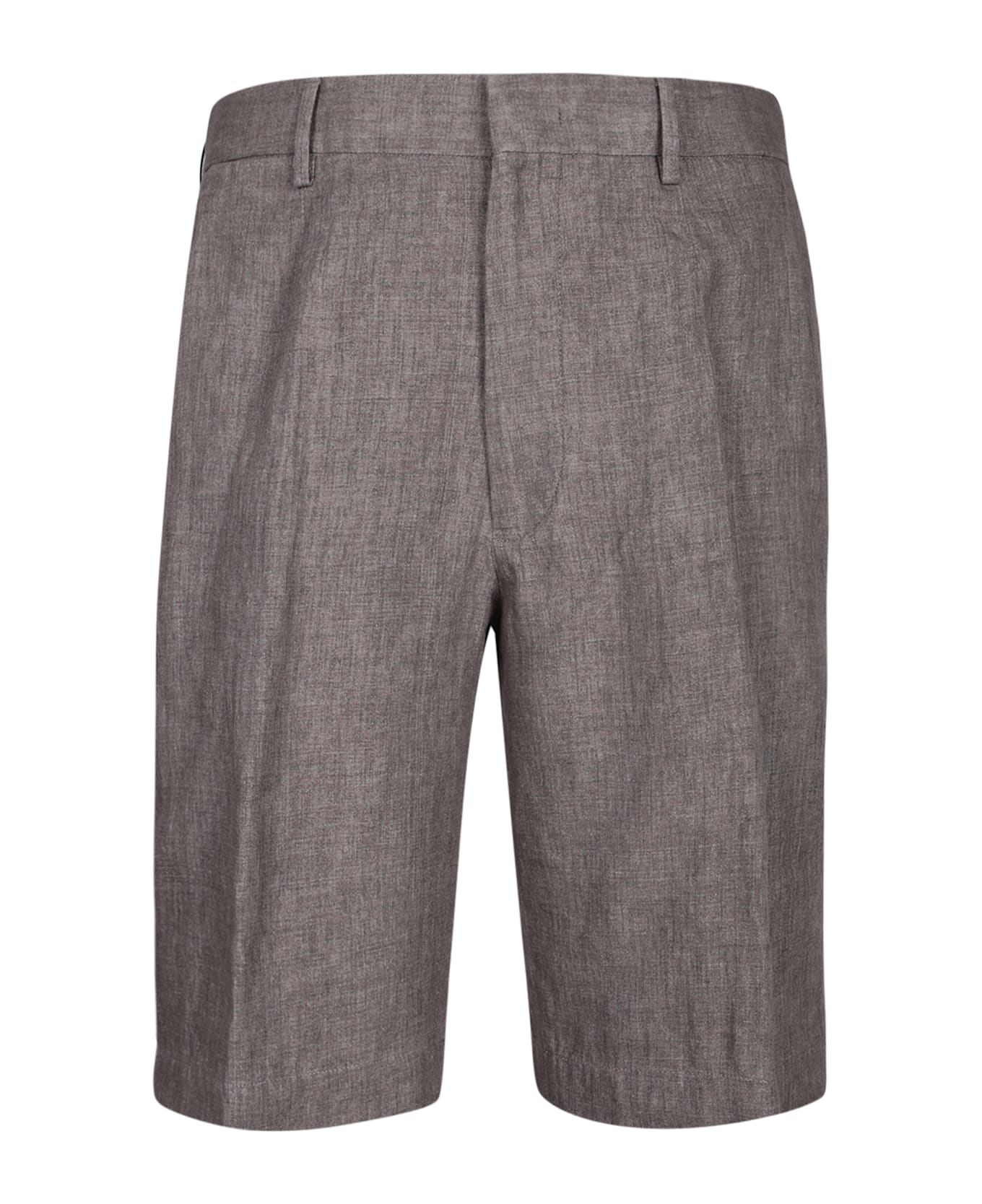 Zegna Brown Linen Bermuda Shorts - Brown