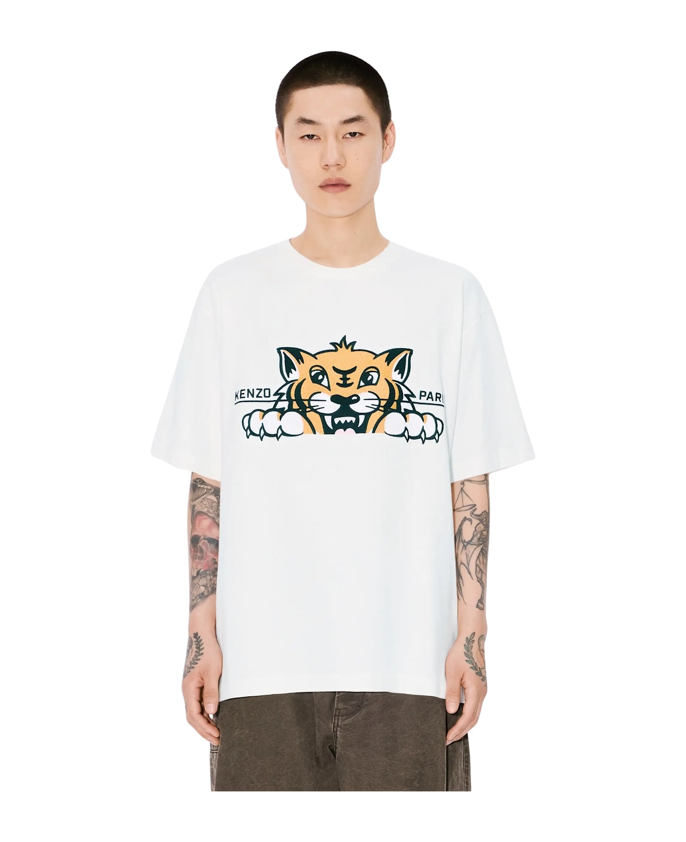 Kenzo Happy Tiger Embroid - Off White