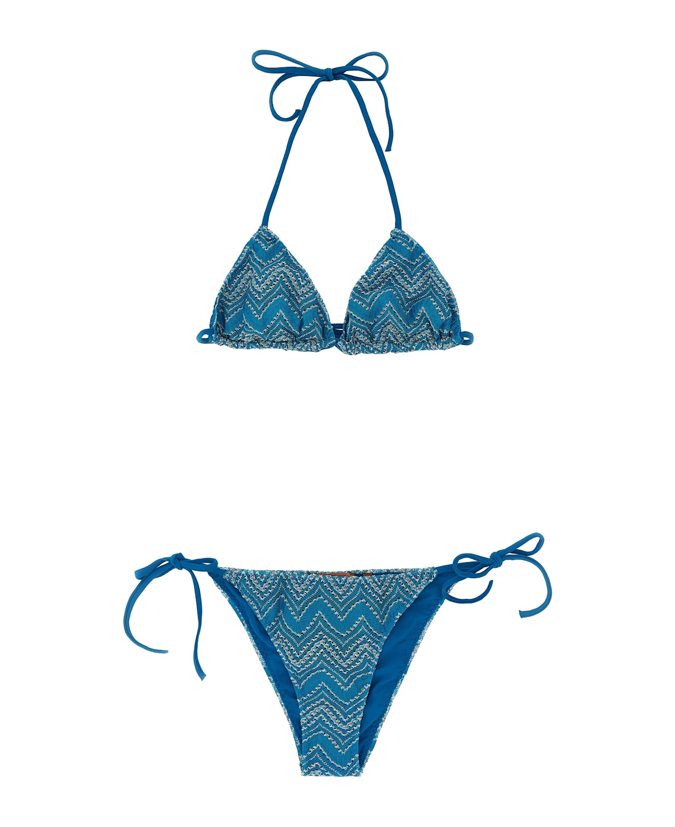 Missoni Zig Zag Lamé Bikini - Blue
