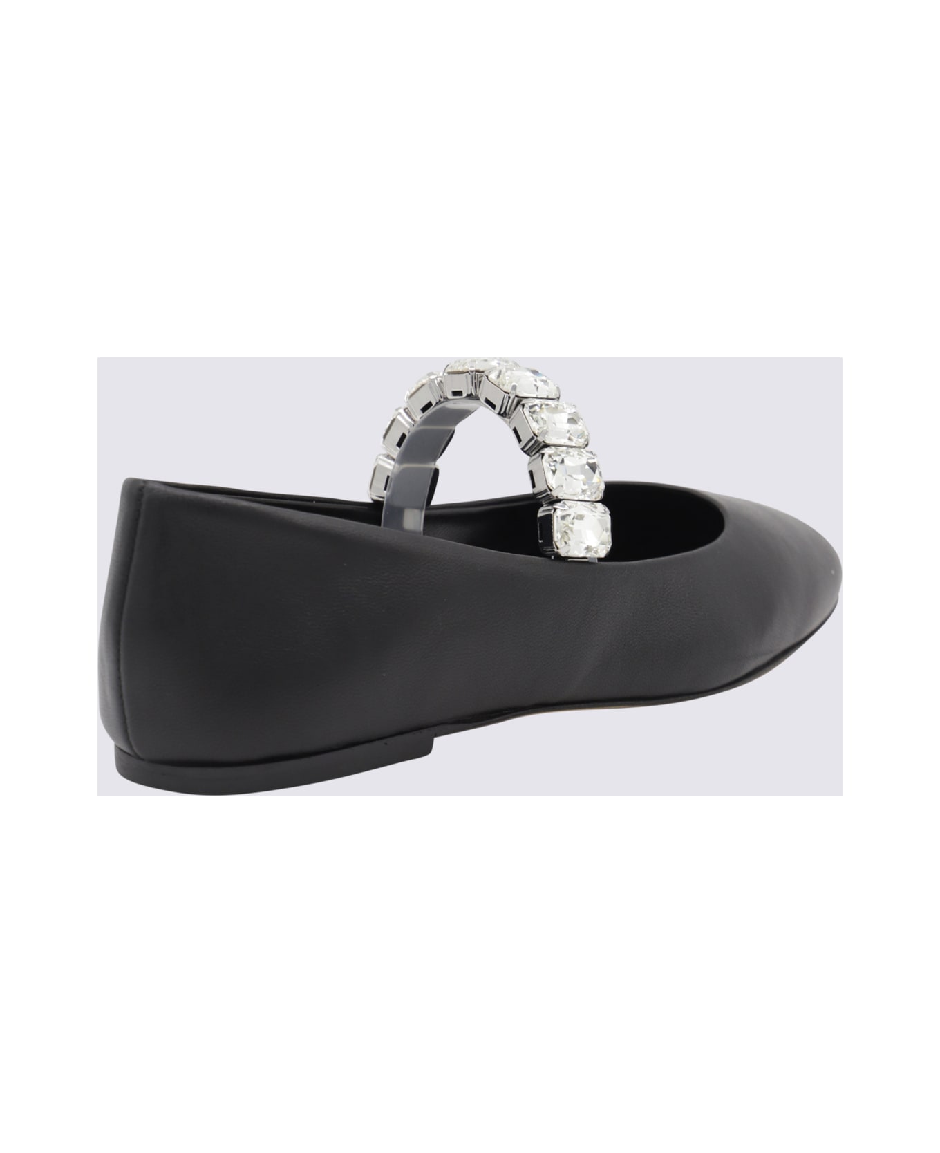 Casadei Black Leather Flats - Black