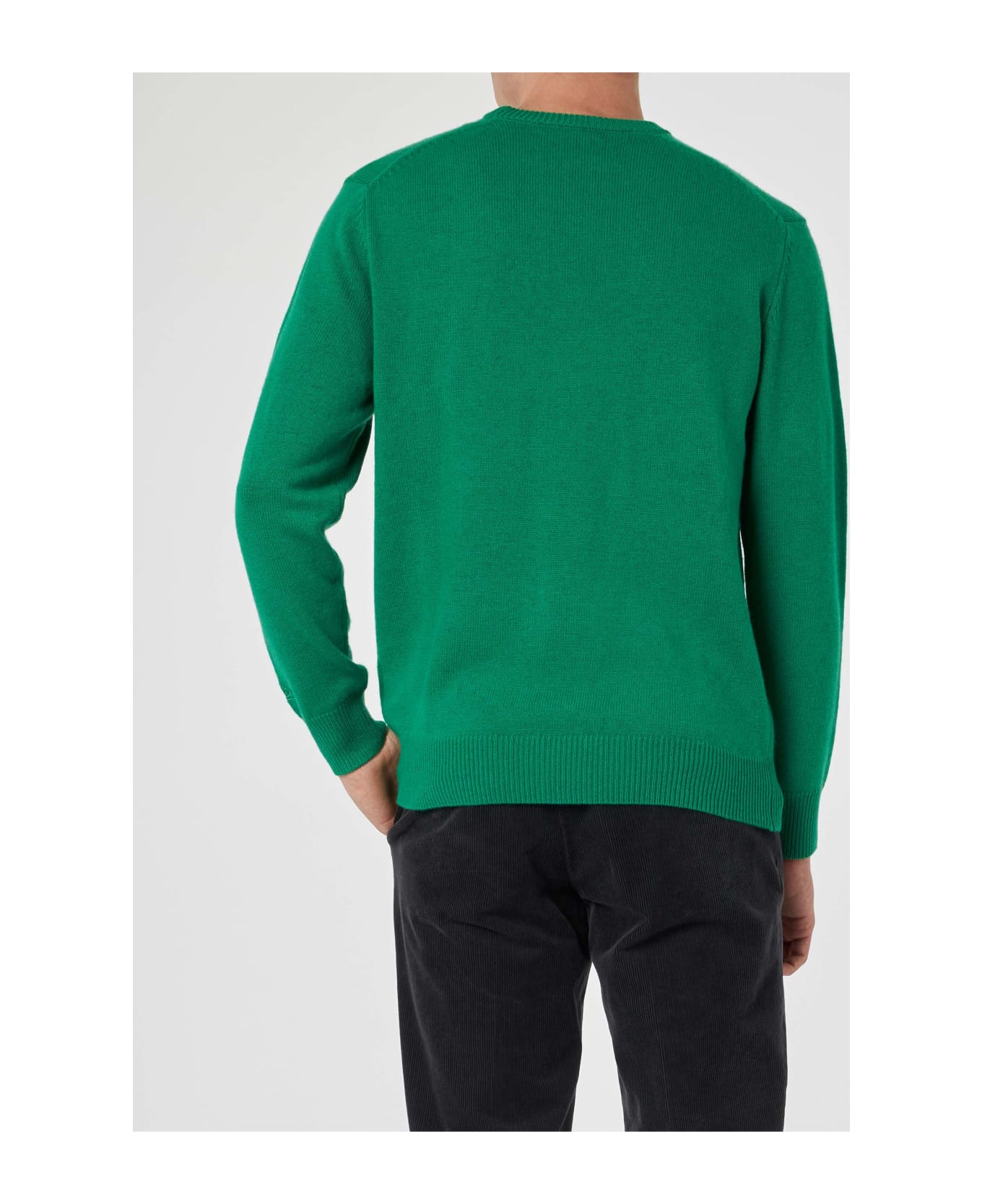 MC2 Saint Barth Man Crewneck Sweater With Crypto Ducky Jacquard | Crypto Puppets Special Edition - GREEN