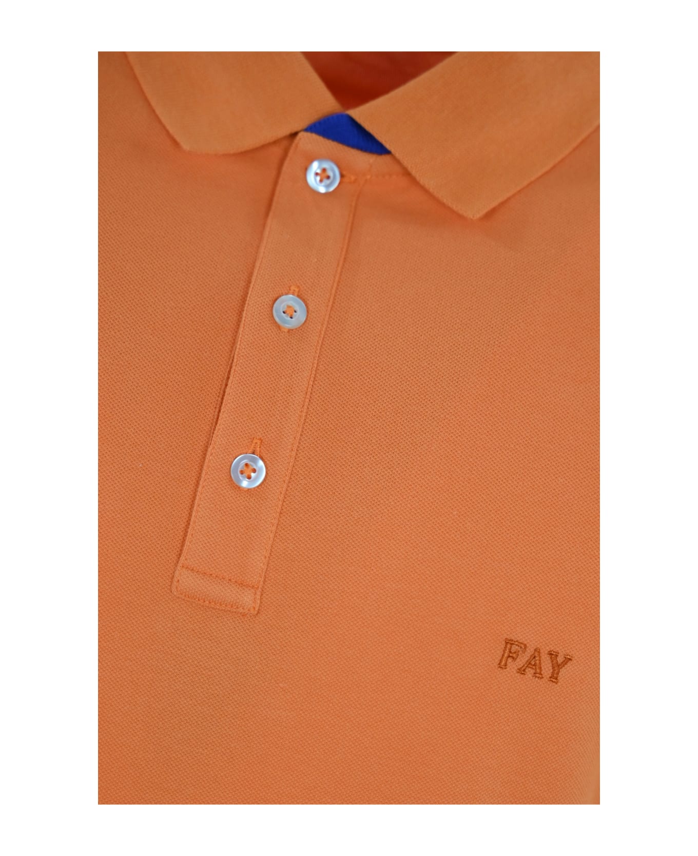 Fay Stretch Cotton Polo Shirt - Salmone