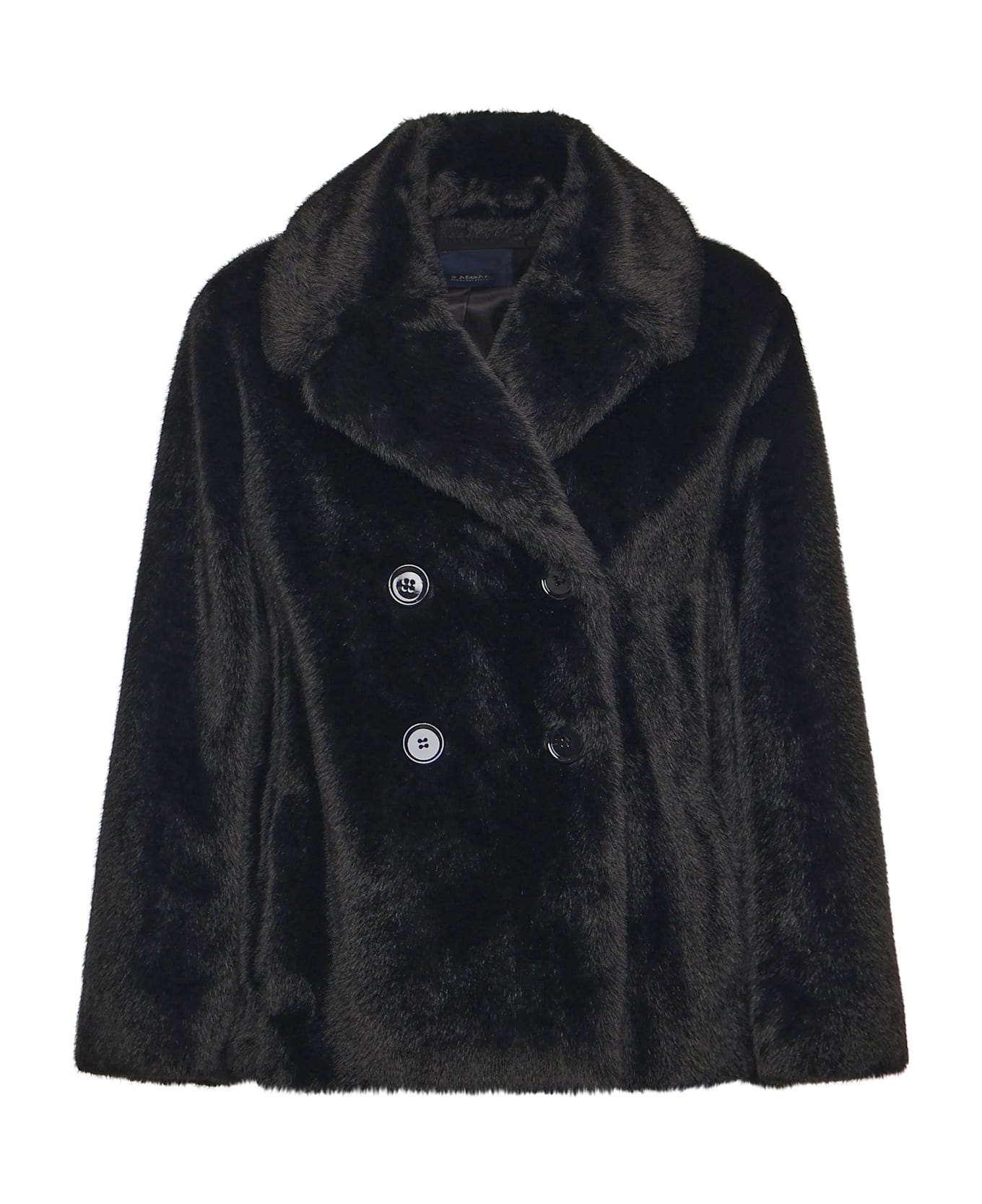 
S Max Mara Double-breasted Jacket With A Soft Texture - Black