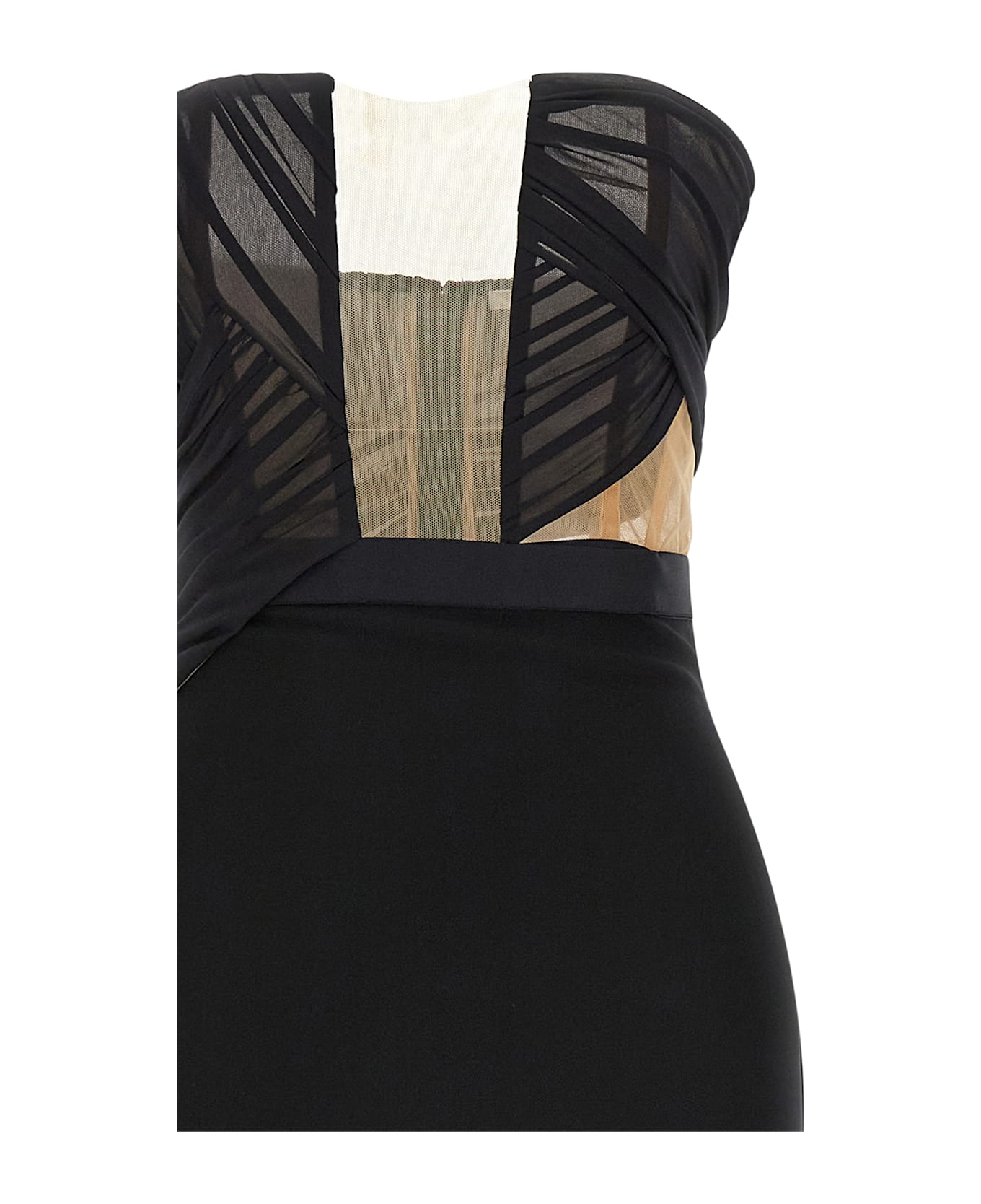 Nensi Dojaka 'corsetted Draped Maxi' Dress - Black  