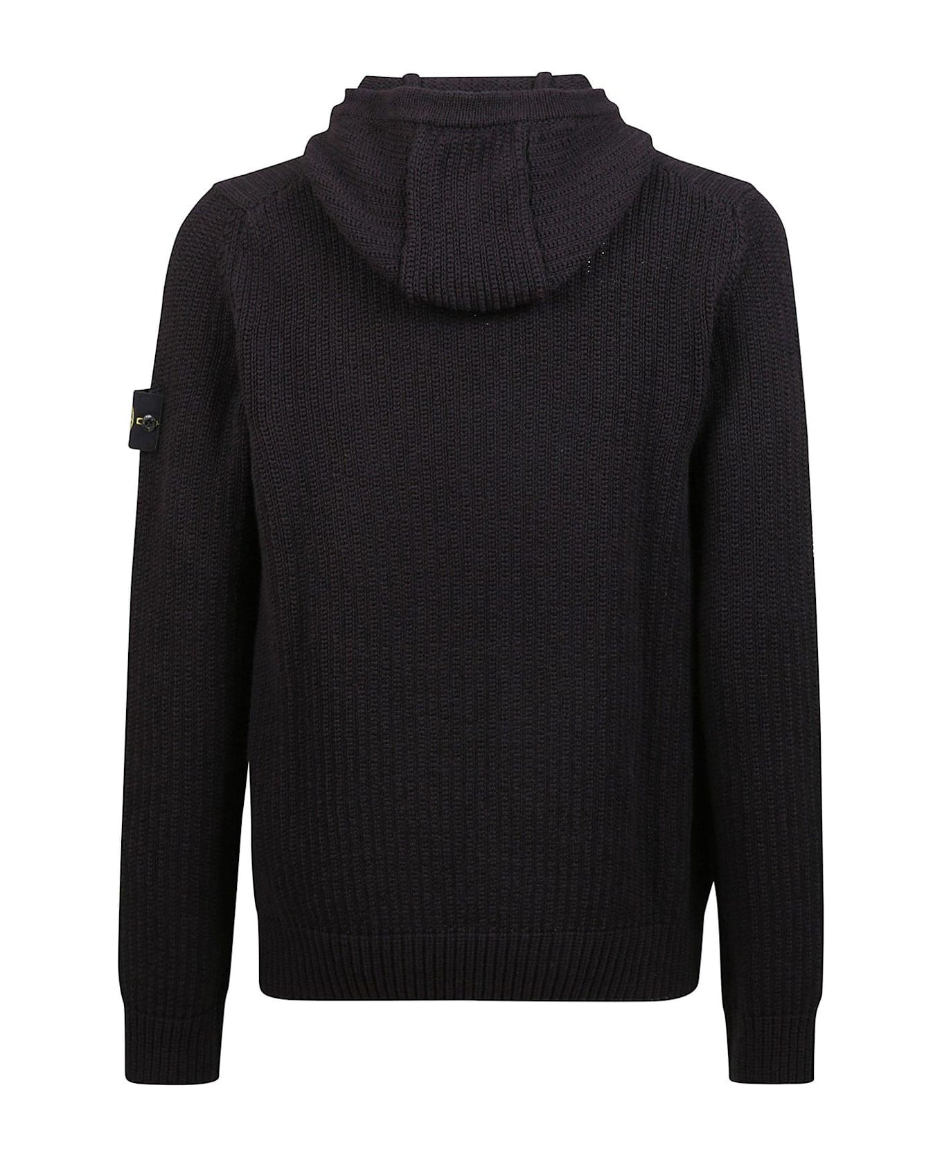 Stone Island Long-sleeved Knitted Hoodie - Blu