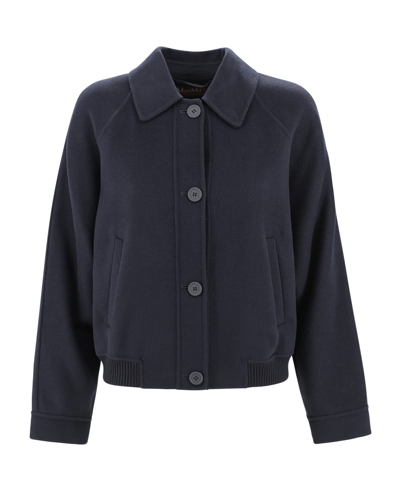 Max Mara Studio 'baco' Bomber Jacket In Cashmere Wool And Silk