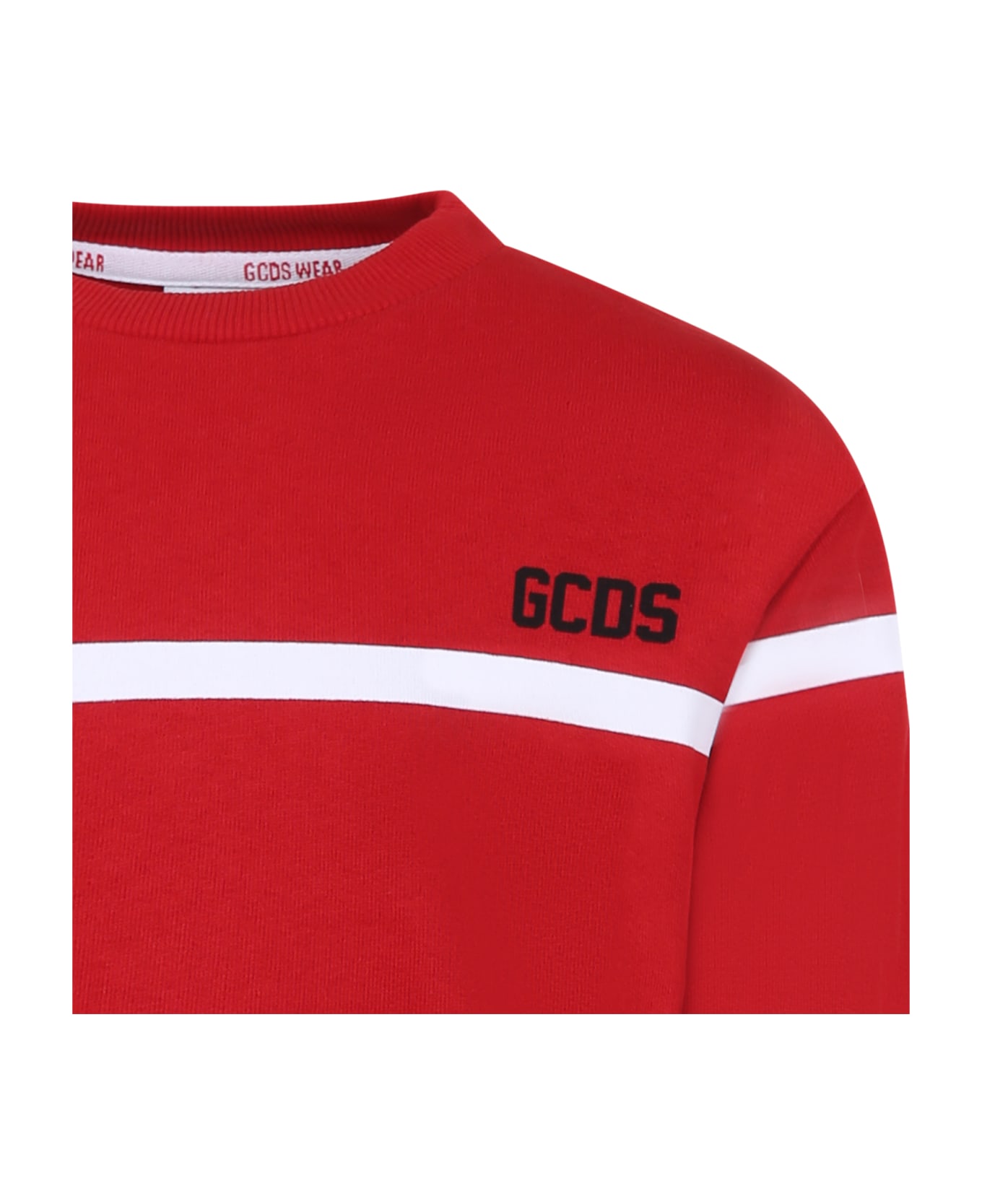GCDS Mini Red Sweatshirt For Kids With Logo - Red