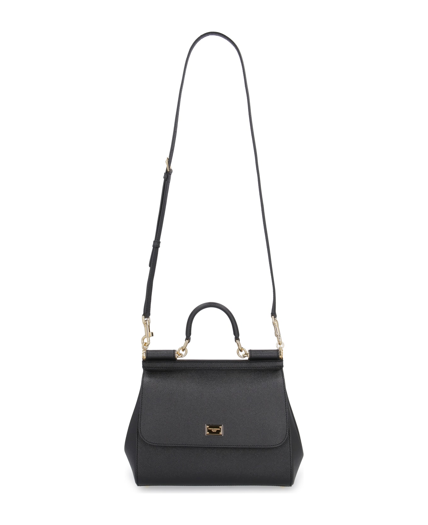 Dolce & Gabbana Sicily Leather Handbag - black