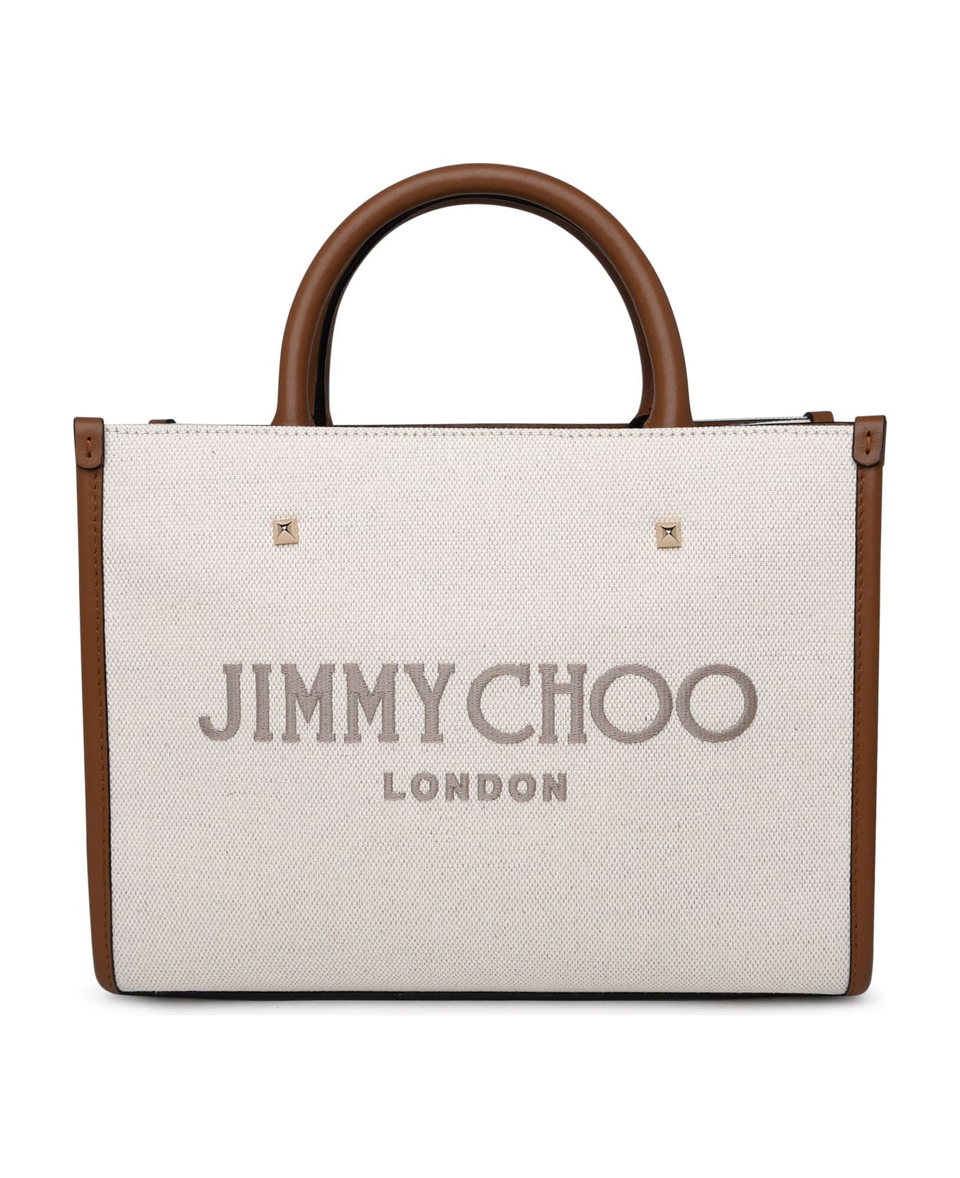 Jimmy Choo Avenue Bag In Ivory Fabric - Beige