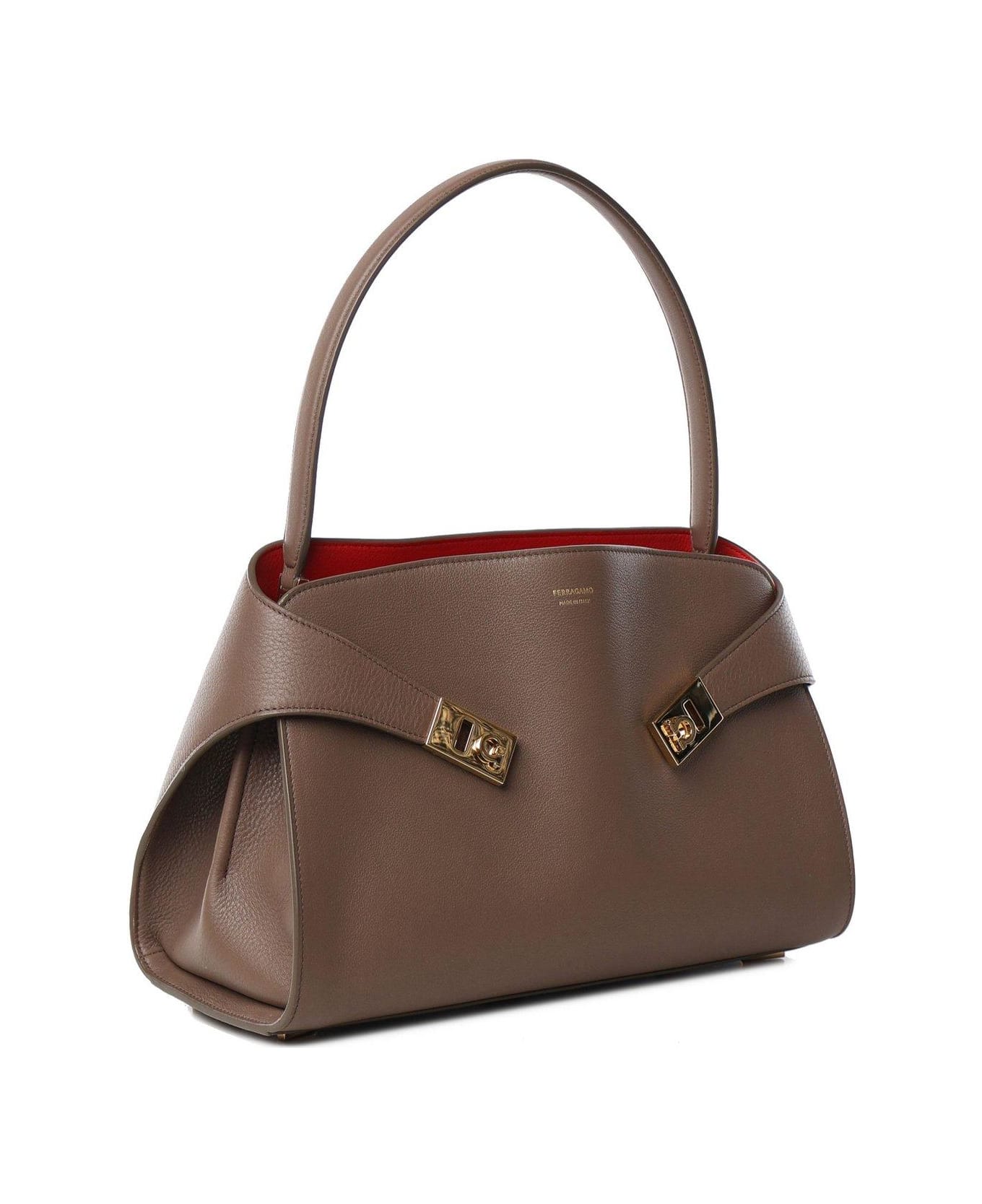 Ferragamo Hug Medium Shoulder Bag - NEUTRALS