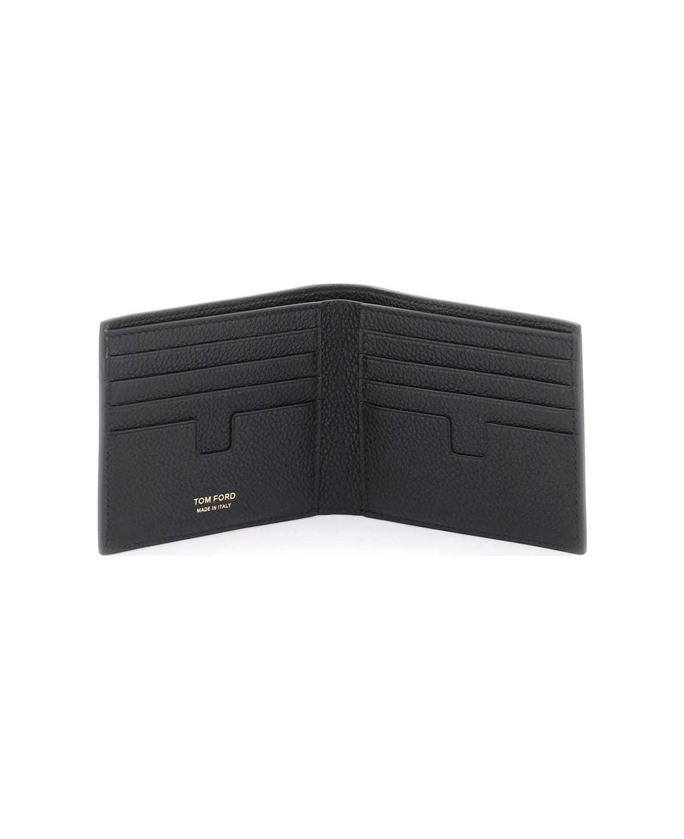 Tom Ford Leather Flap-over Wallet - black 財布