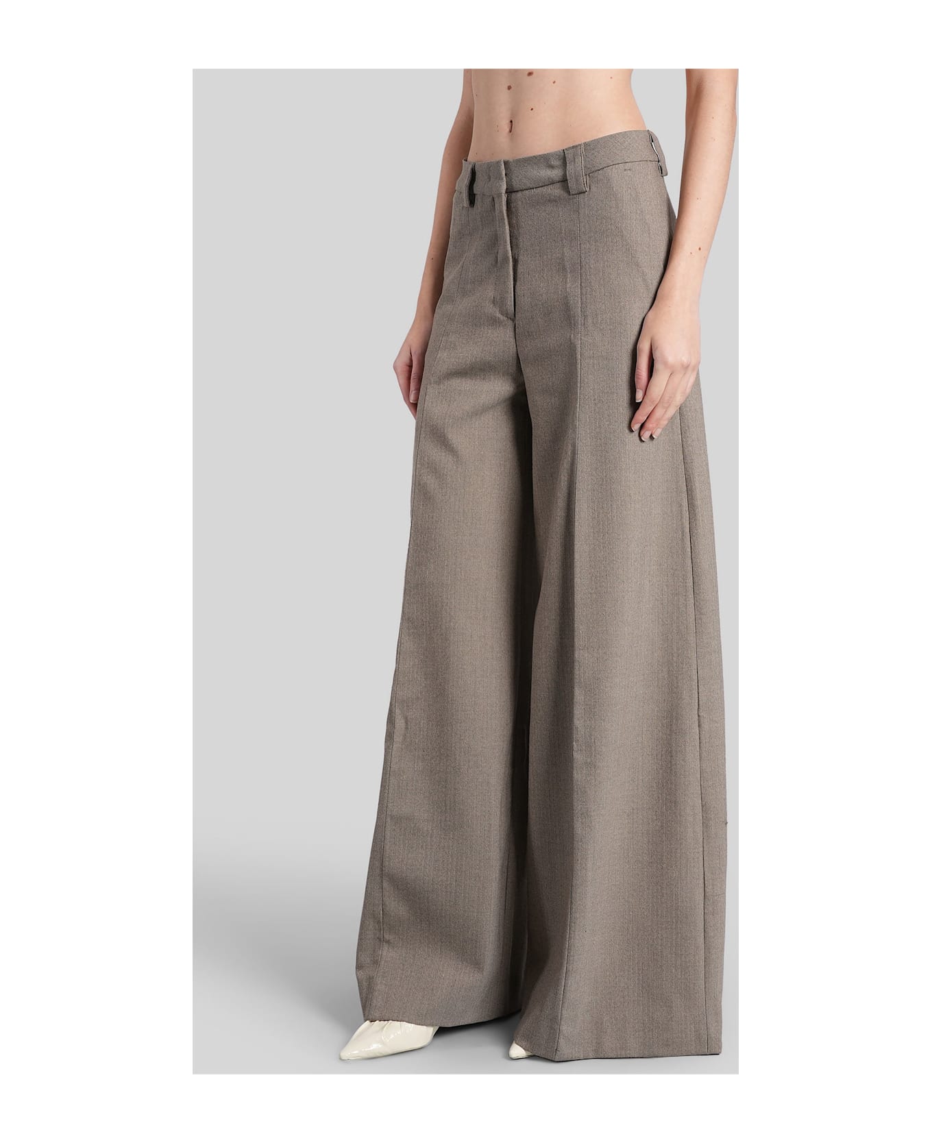 TheLatest C-alma Pants In Taupe Wool - taupe