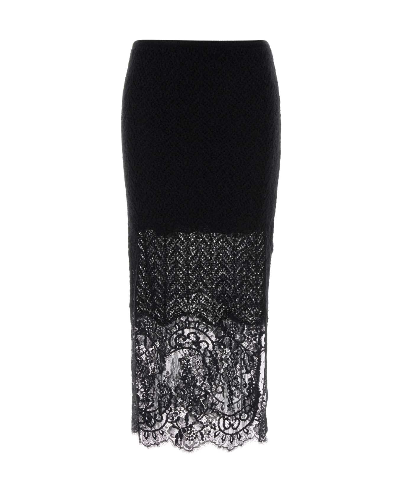 Blumarine Black Knit Skirt - Black
