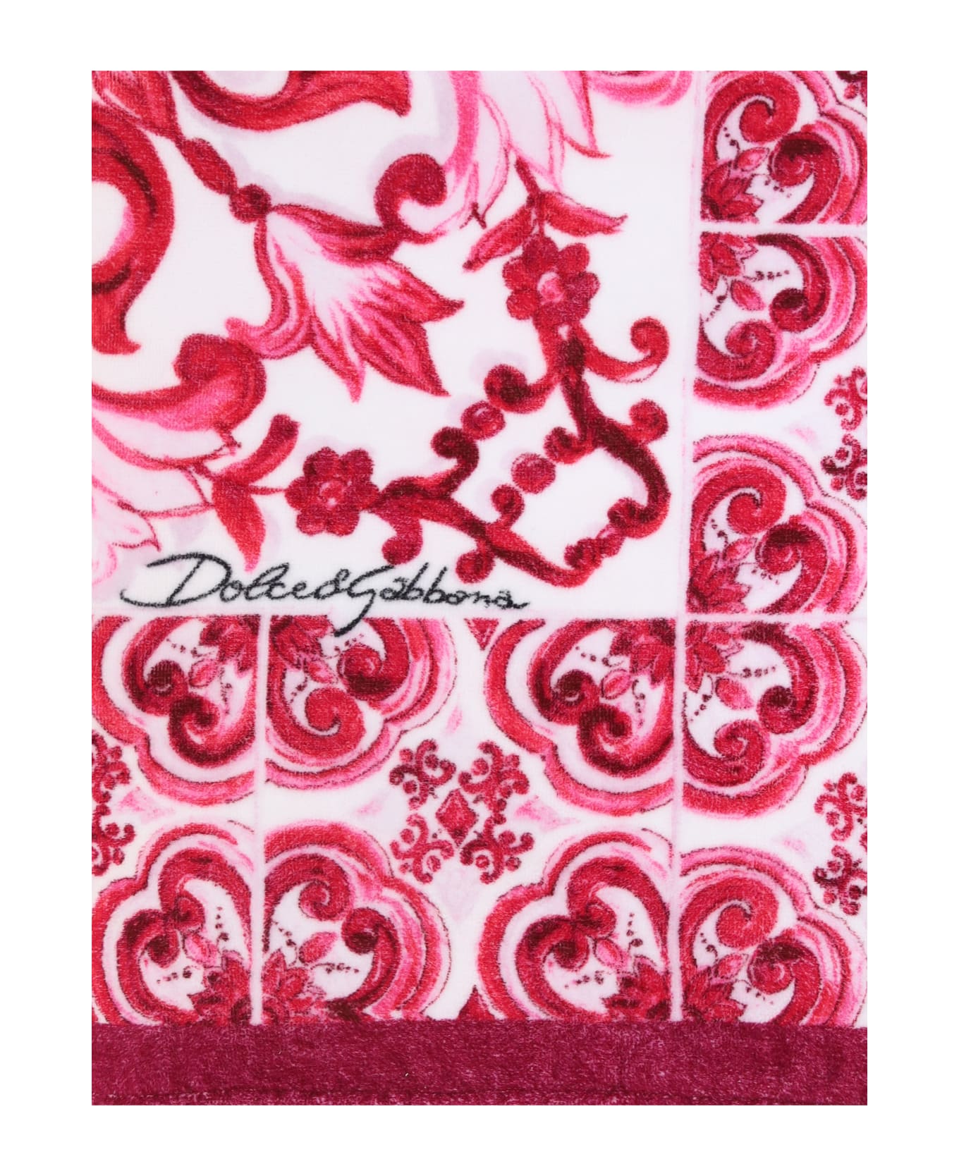 Dolce 
Gabbana Maiolica Beach Towel - Tris Maioliche Fuxia