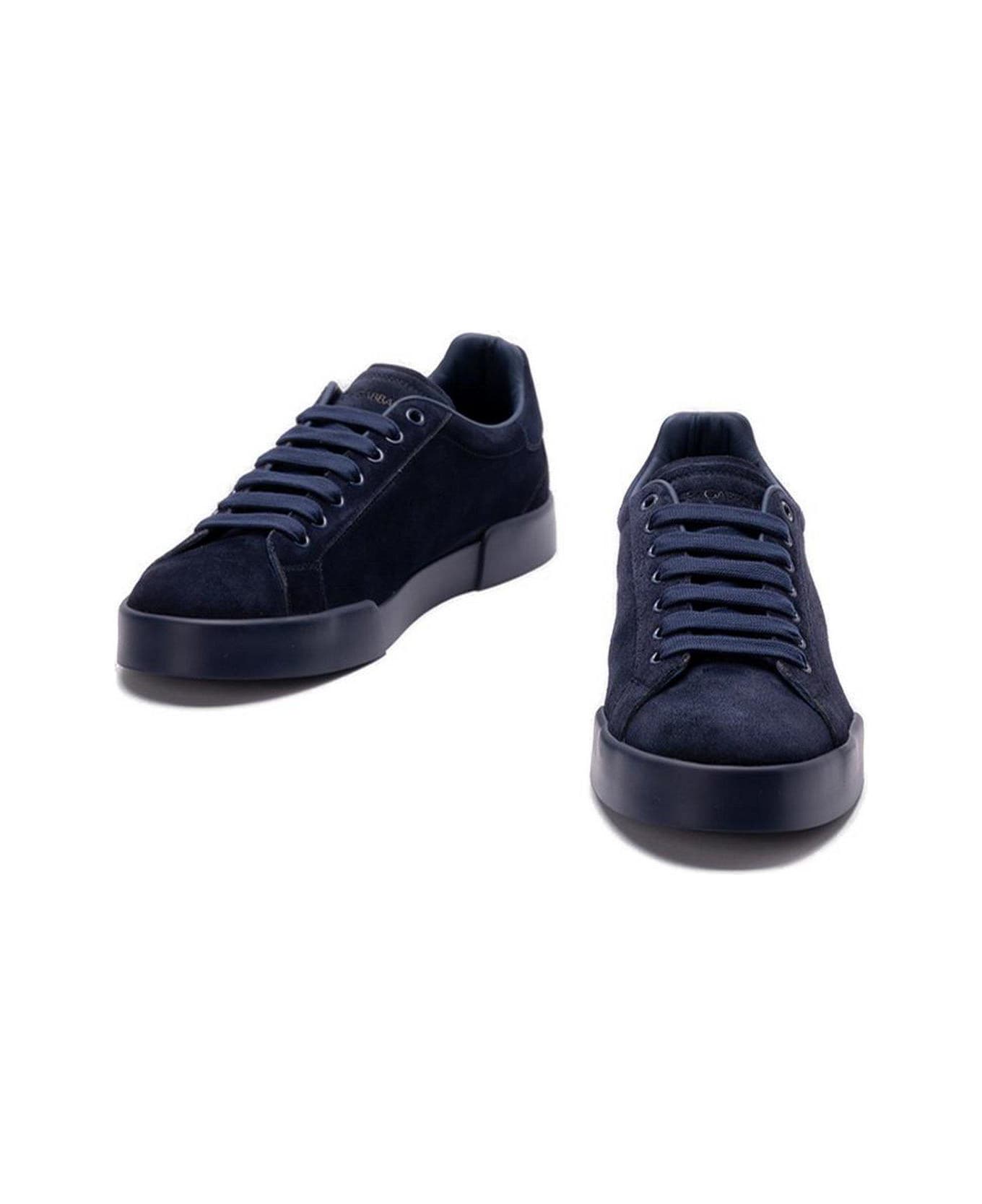Dolce & Gabbana Portofino Logo Perforated Sneakers