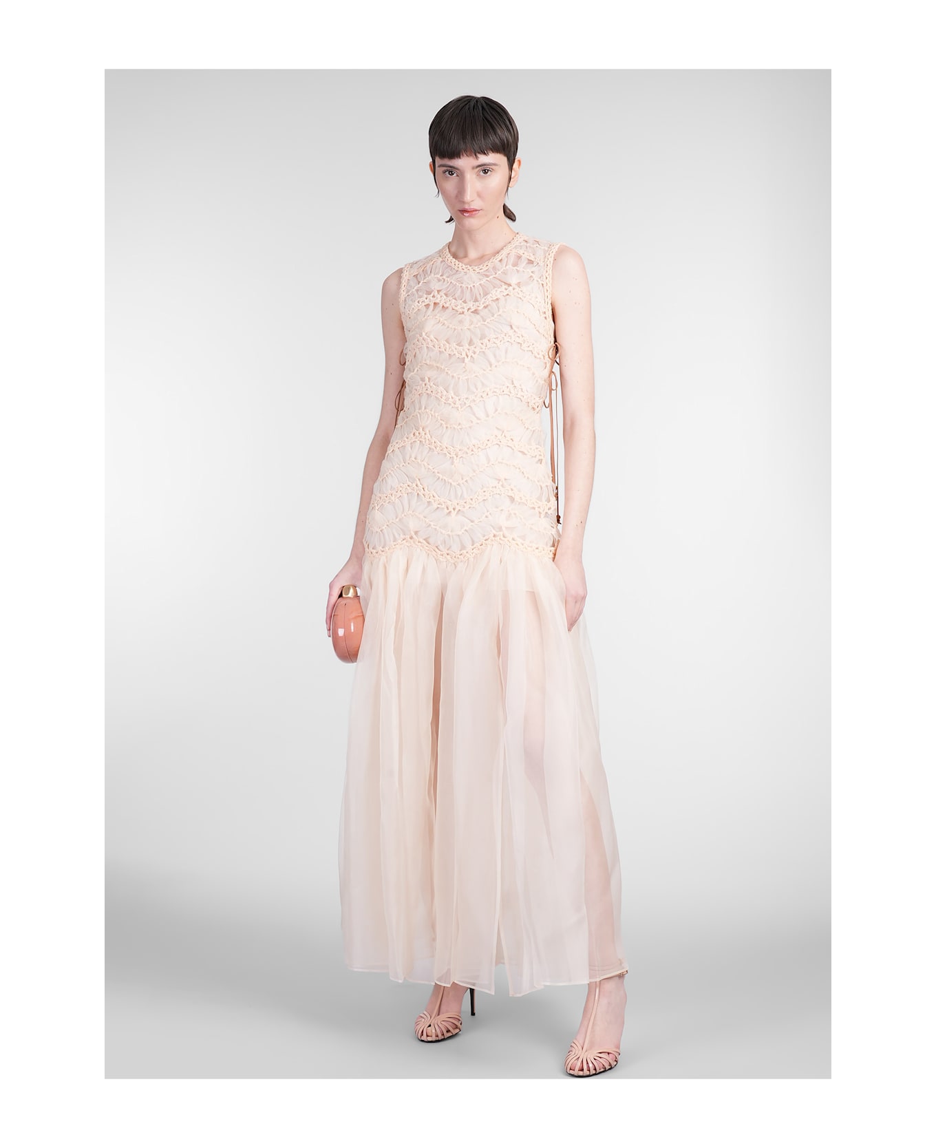Zimmermann Long Dress In Beige Silk - beige
