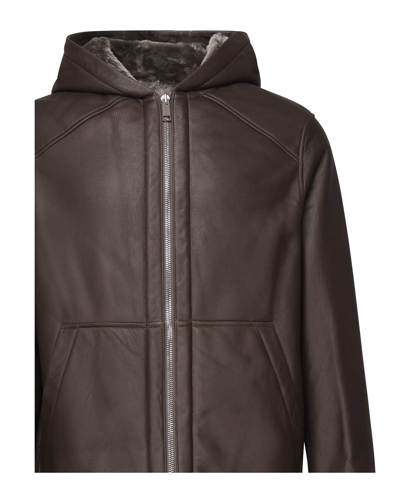 Yves Salomon Leather Jacket With Hood - ALPES