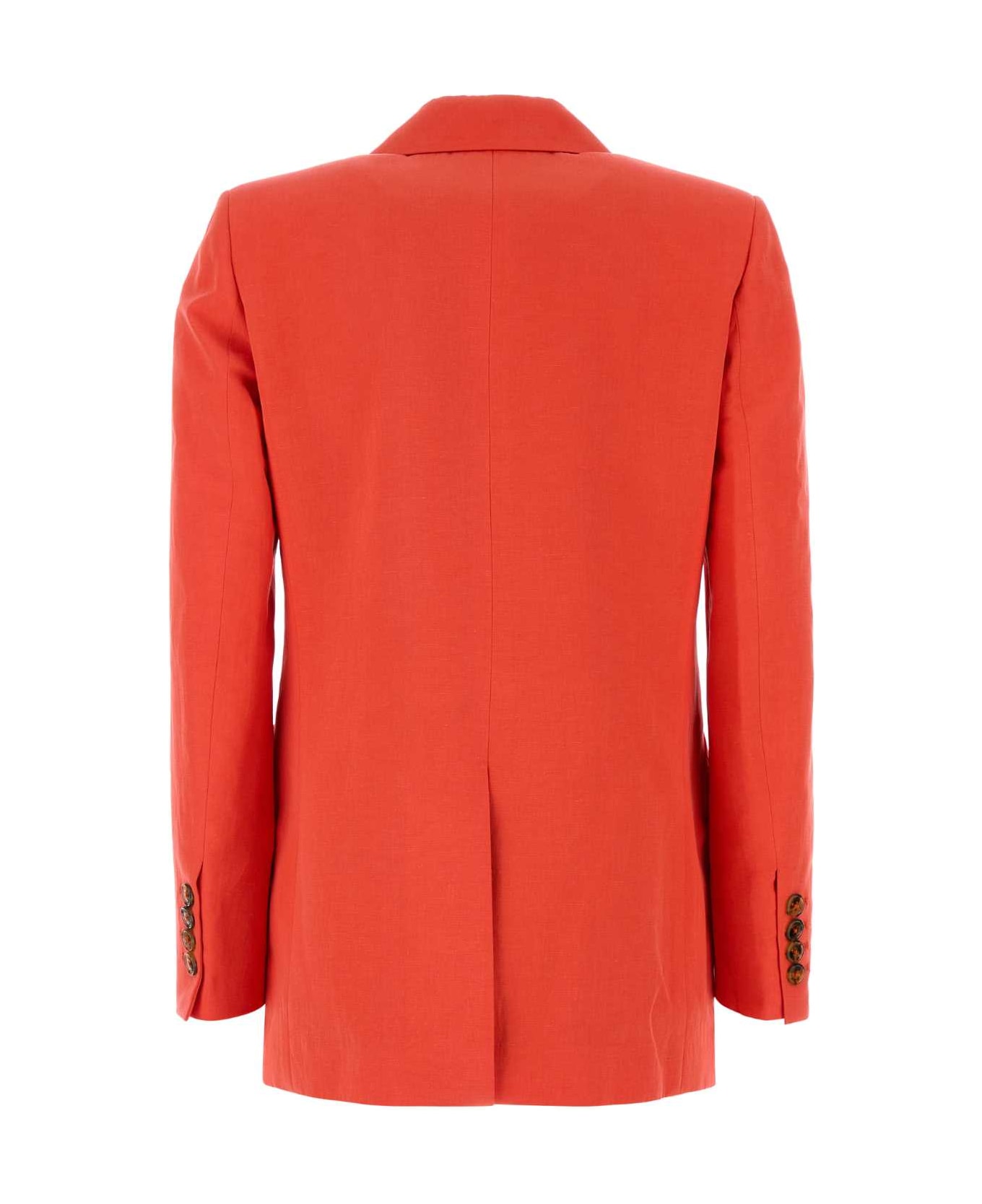 Blazé Milano Coral Silk Blend Flica Everyday Blazer - CORAL