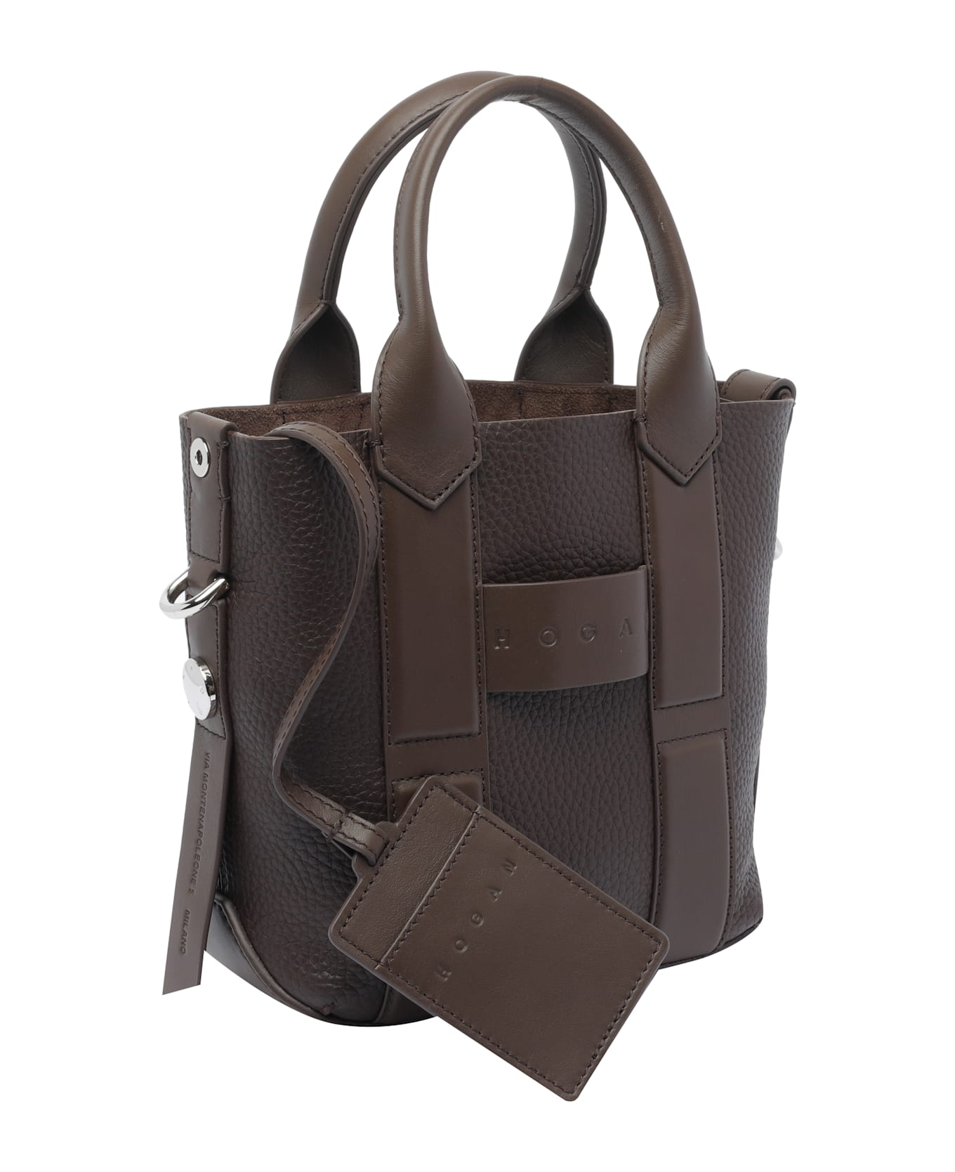 Hogan Small Hogan Script Shopping Bag - Brown