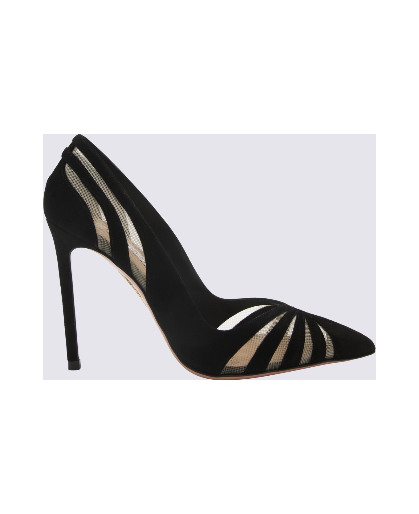 Aquazzura Black Leather The Spy Pump 105 - Black