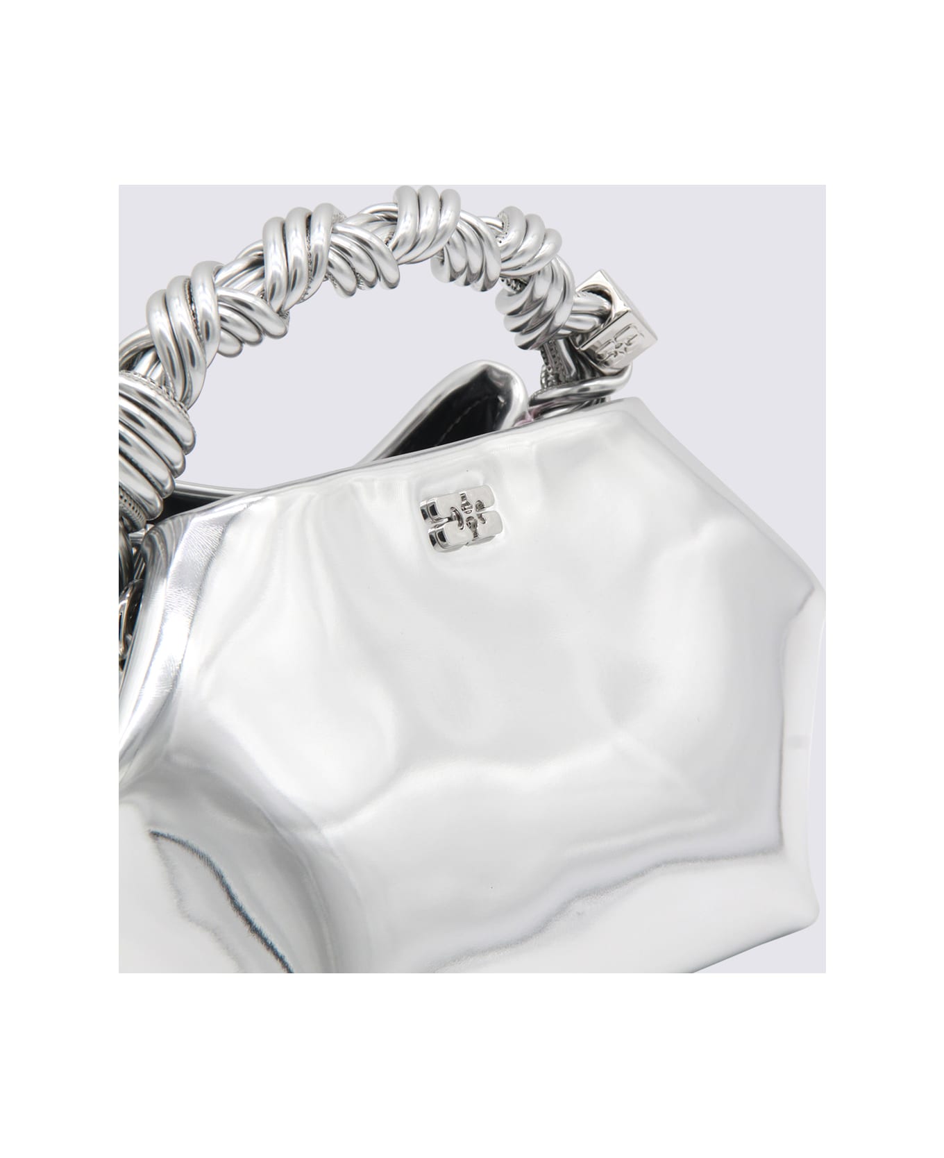 Ganni Silver Top Handle Bag - Silver