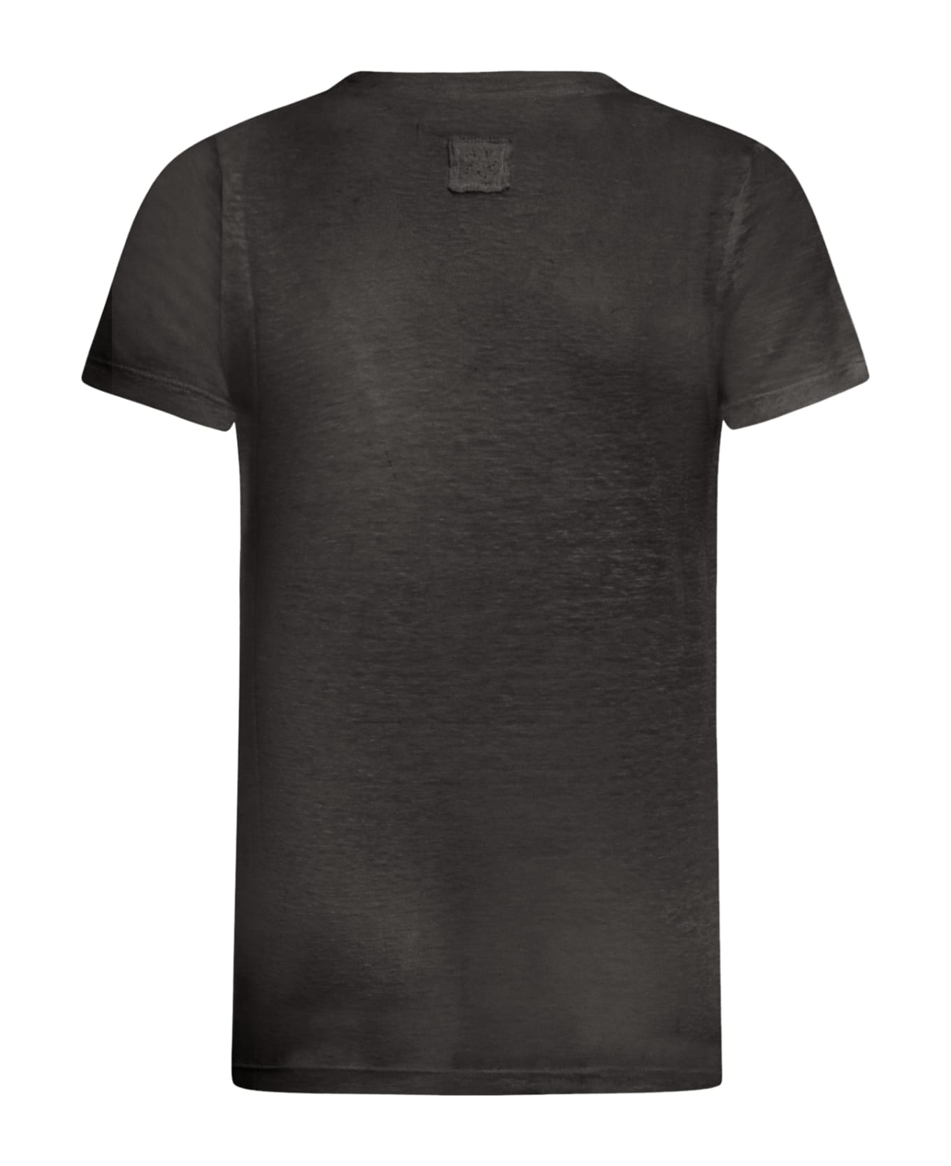 120% Lino Short Sleeve Women Tshirt - R Black Tシャツ