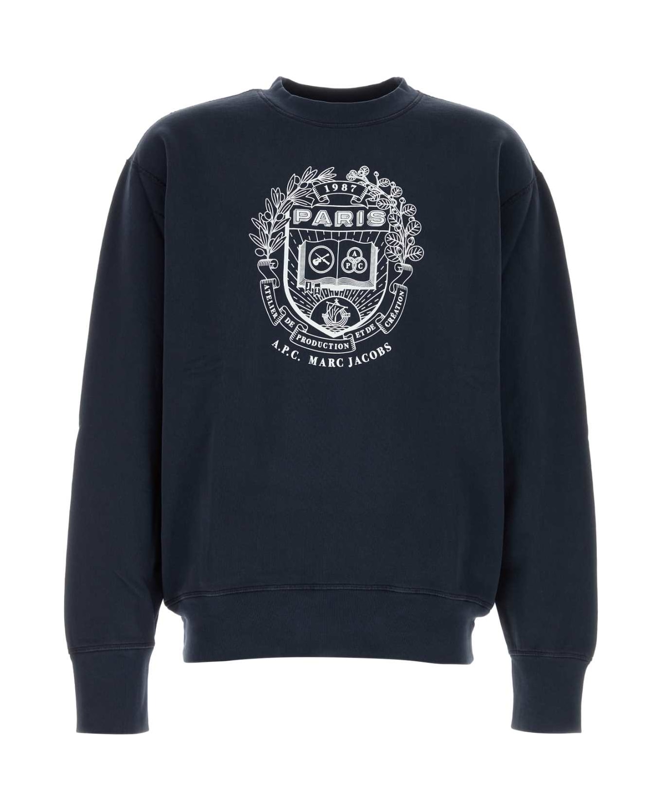 A.P.C. Navy Blue Cotton A.p.c. X Marc Jacobs Sweatshirt - DARKNAVY