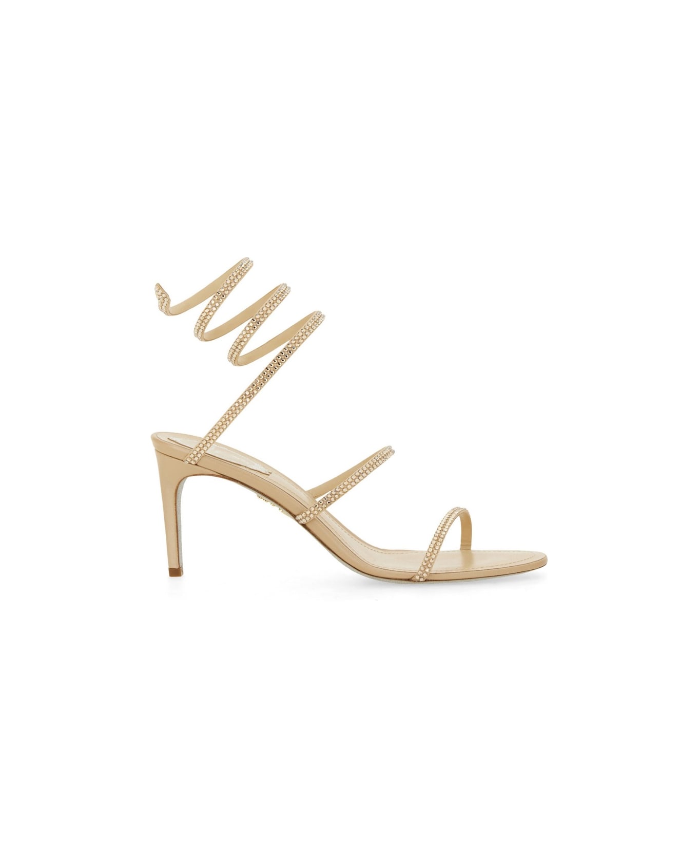 René Caovilla Satin Pumps - BEIGE