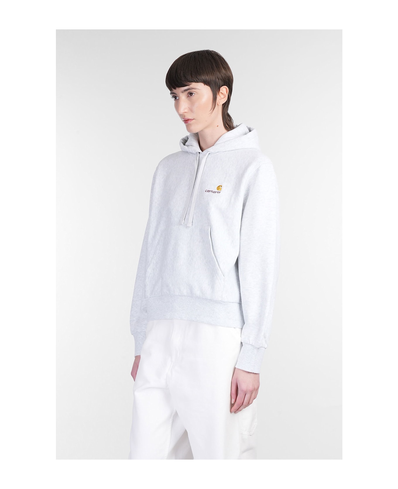 Carhartt Hd American Script Sweatshirt In Grey Cotton - grey