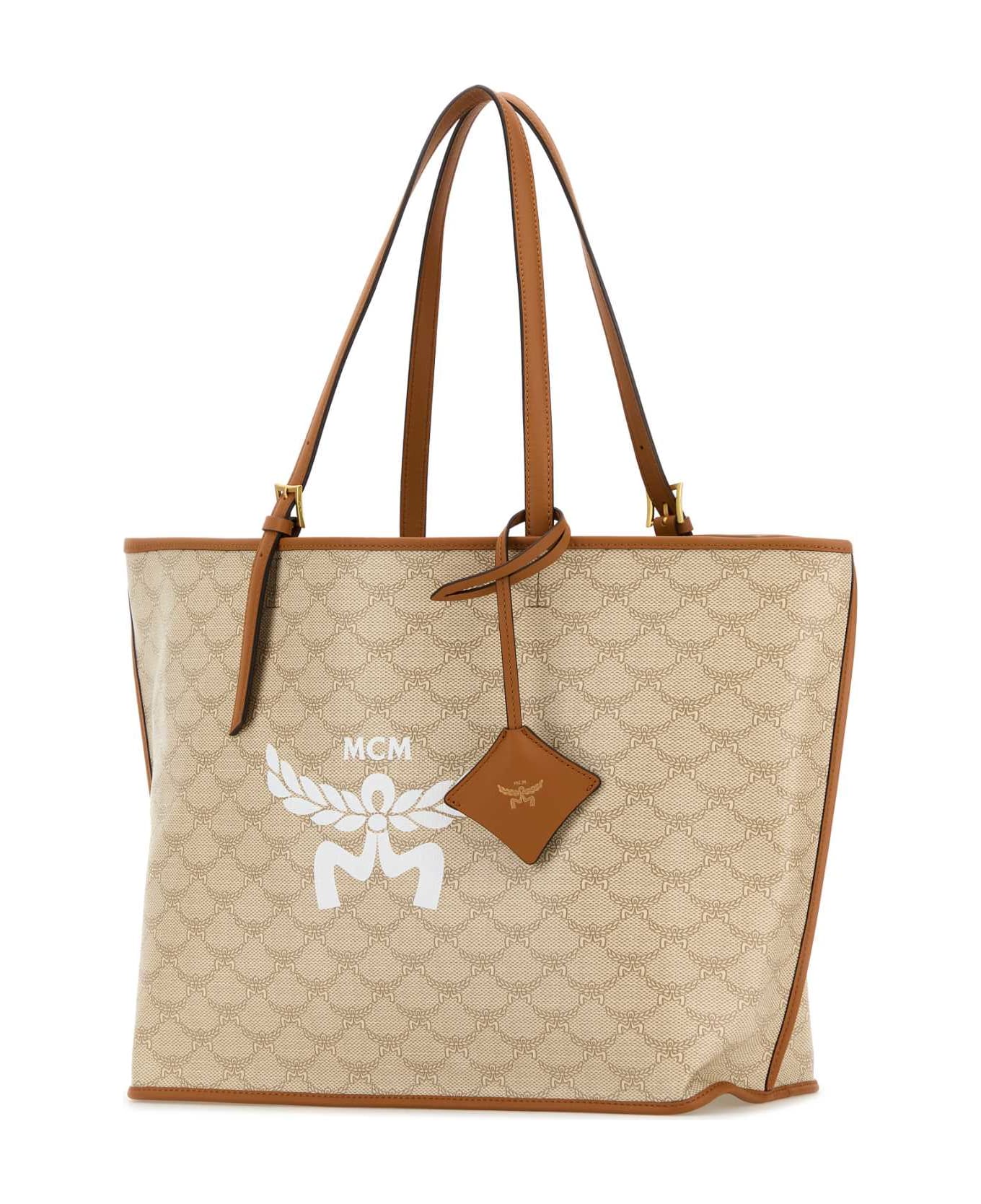 MCM Printed Canvas Himmel Shopping Bag - SS24OATMEAL
