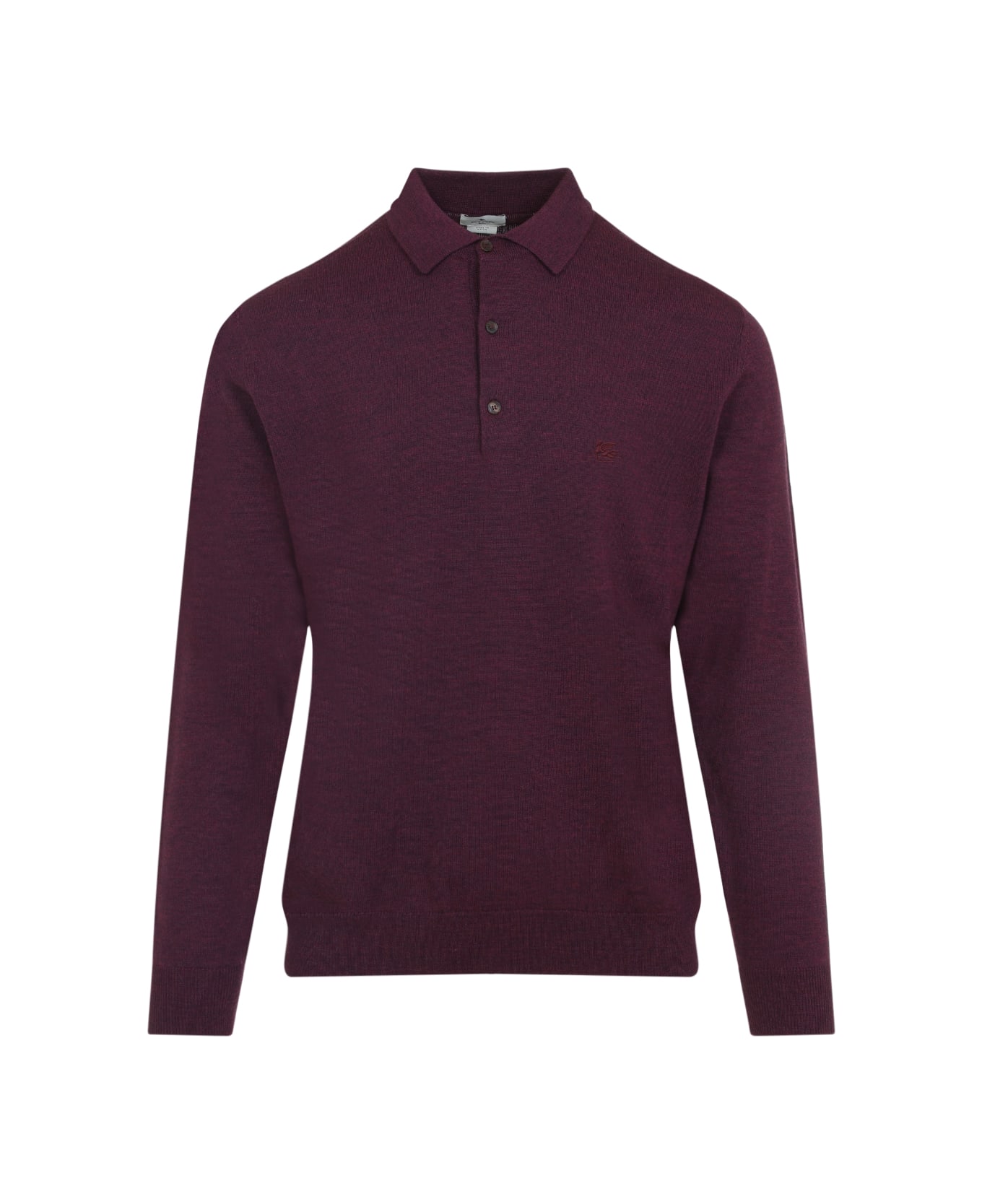 Etro Knitted Long Sleeves Polo - Bordeaux