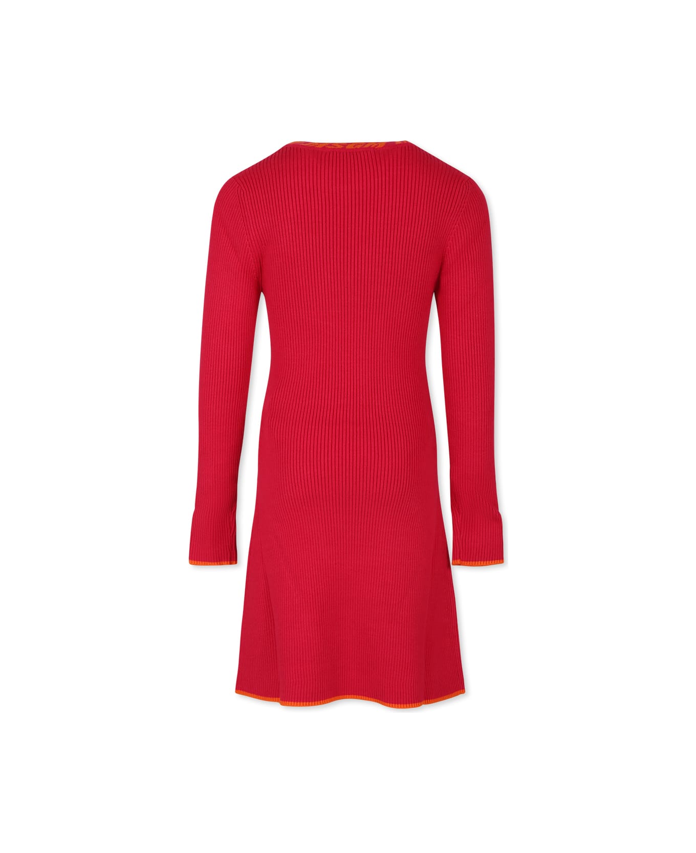 MSGM Fuchsia Dress For Girl With Logo - Fuchsia