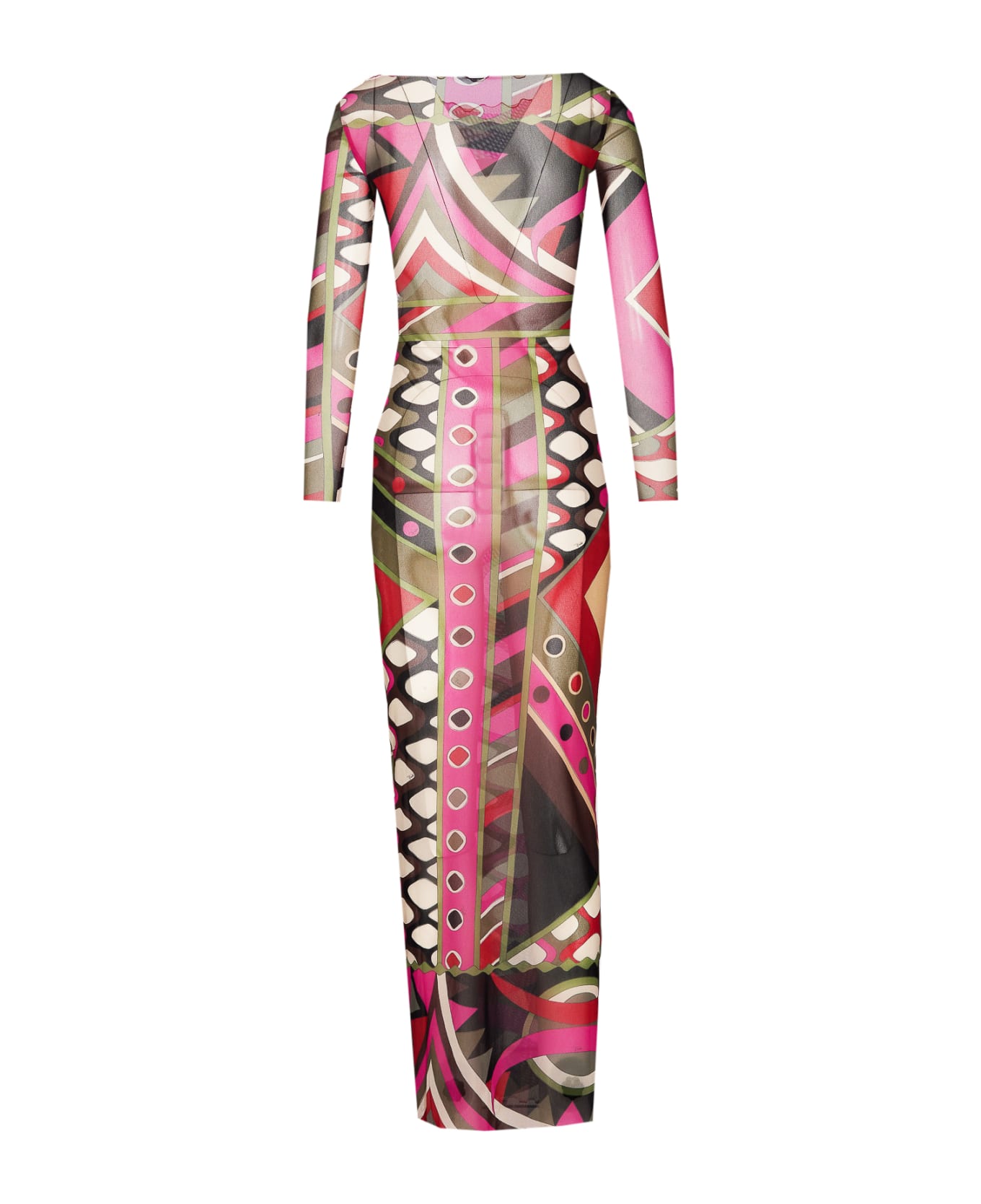 Pucci Vivara Print Long Dress - Fuchsia ワンピース＆ドレス