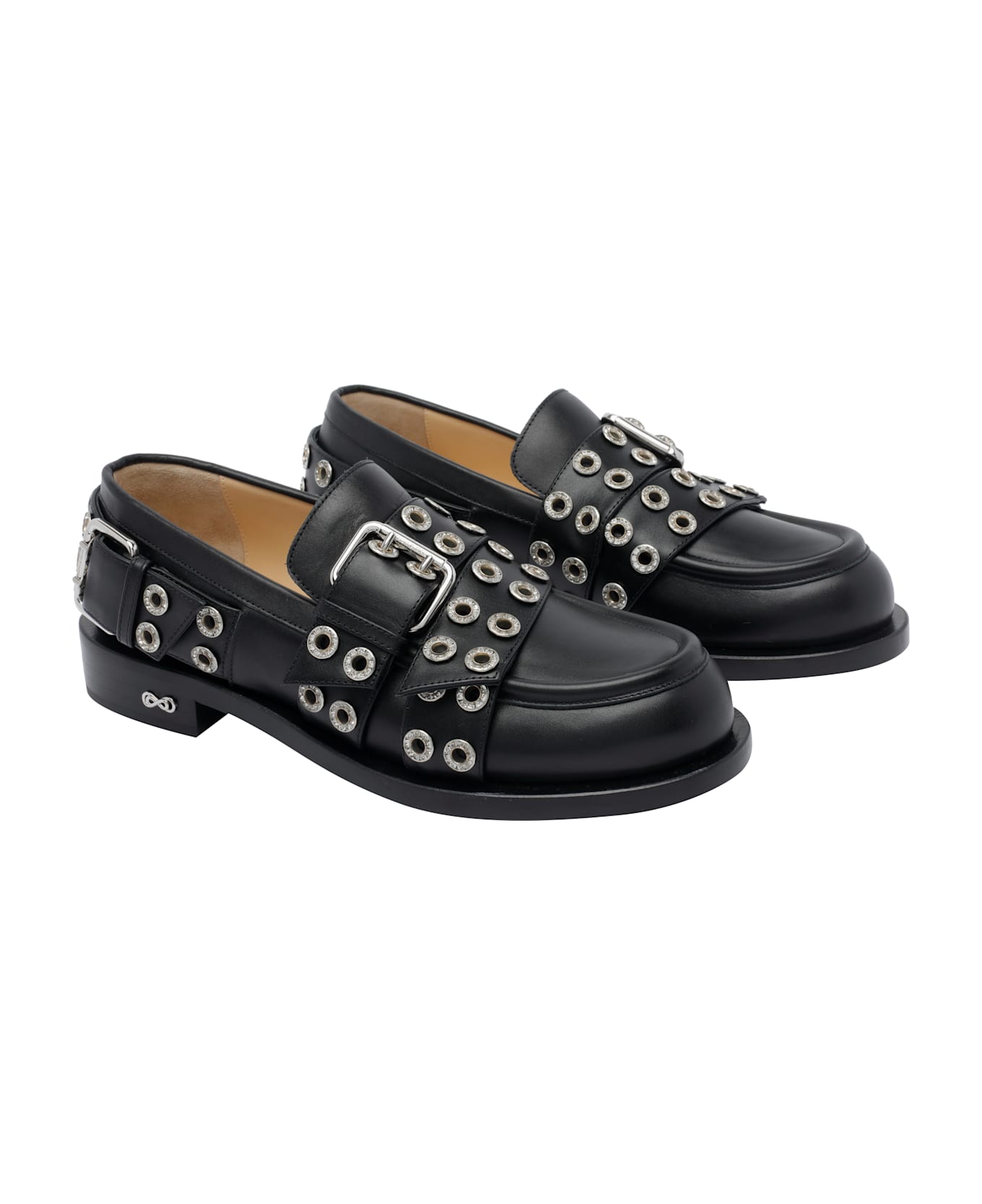 Mach 
Mach Buckle Belt Vintage Loafers - Black