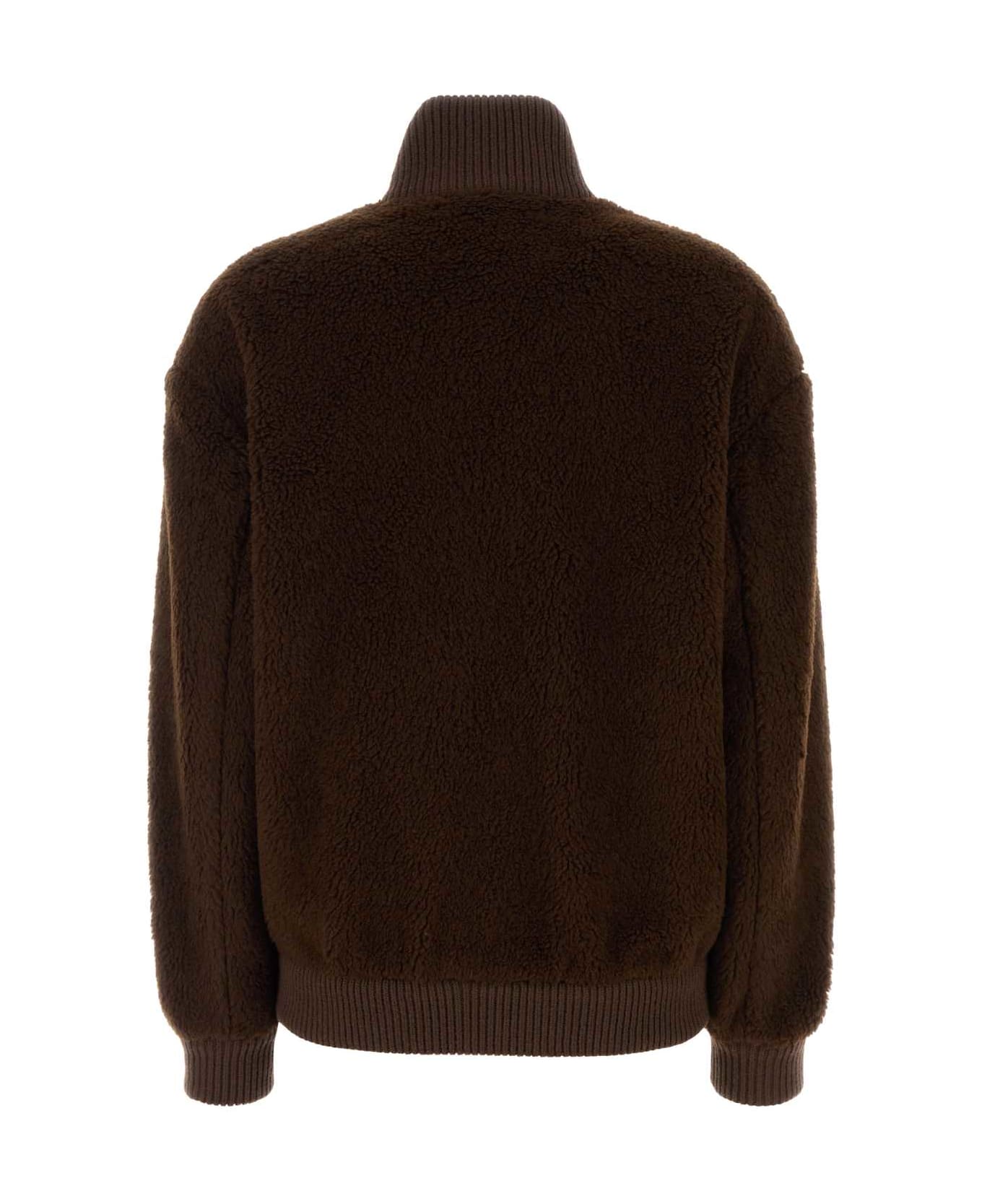 Prada Brown Pile Bomber Jacket - CACAO