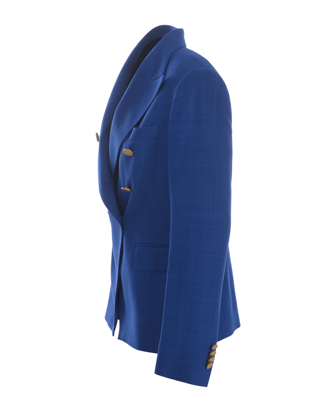 Tagliatore Double-breasted Jacket Tagliatore "j-alycia" Made Of Viscose - Bluette