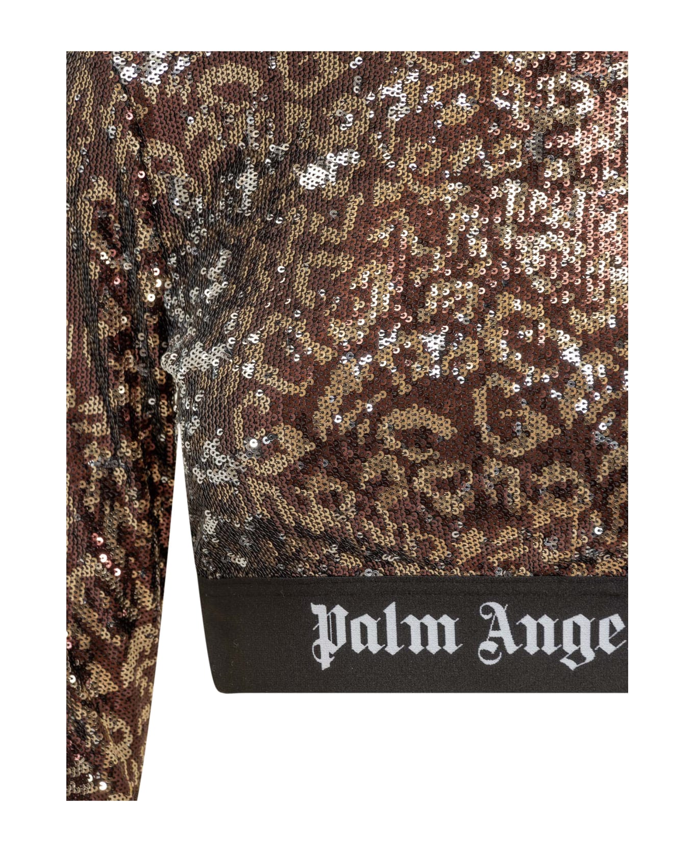 Palm Angels Embellished Polyester Top - BROWN